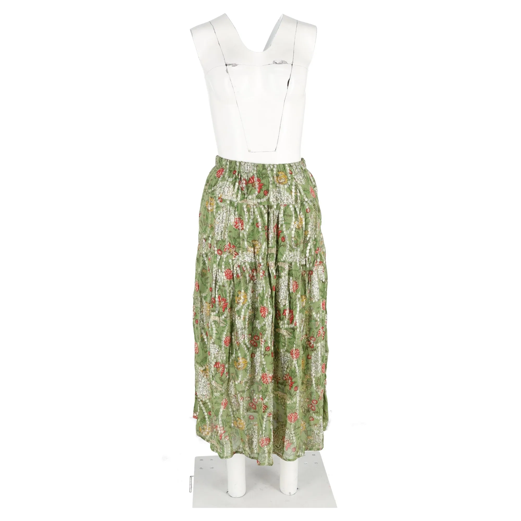 Ba&Sh Raya Jupe Midim Fleurie Multicolore en Viscose