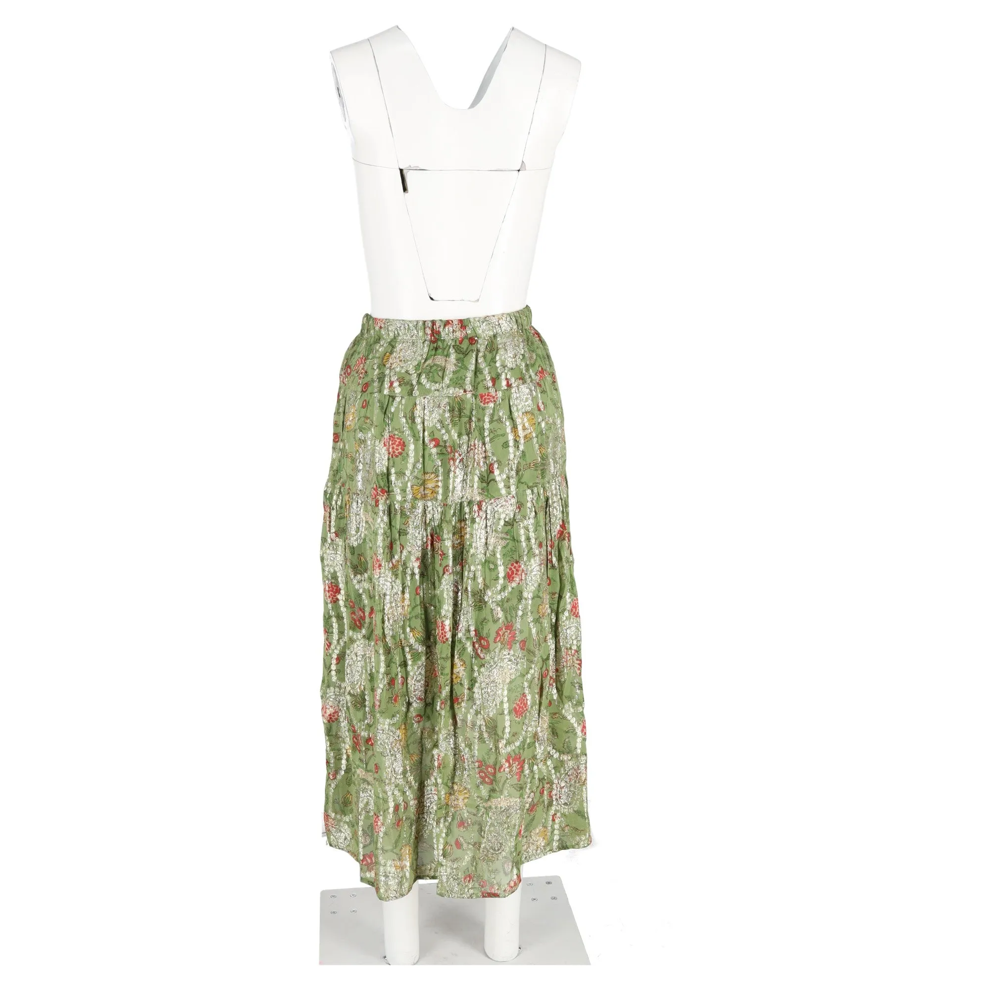 Ba&Sh Raya Jupe Midim Fleurie Multicolore en Viscose