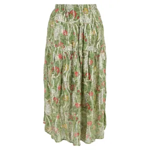 Ba&Sh Raya Jupe Midim Fleurie Multicolore en Viscose