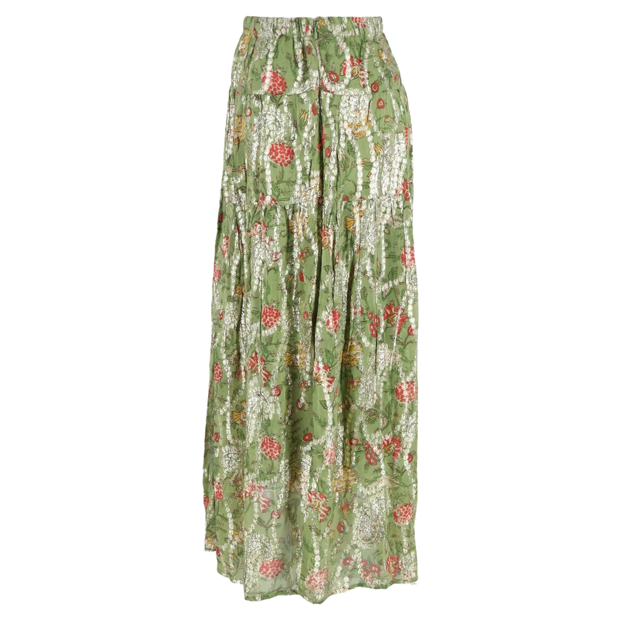 Ba&Sh Raya Jupe Midim Fleurie Multicolore en Viscose