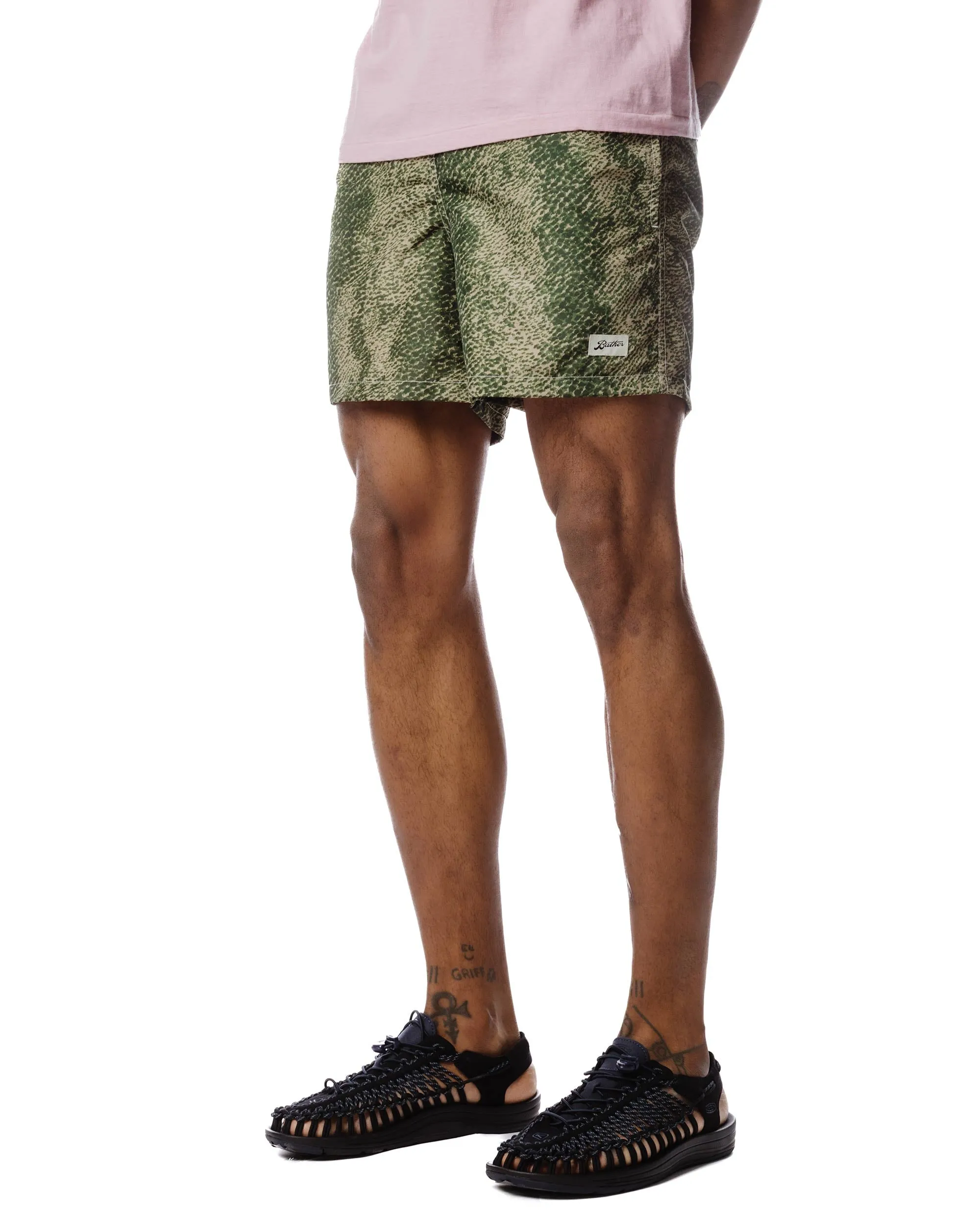 Heavy Socks Panties Bather Green Painted Moss Swim Trunk