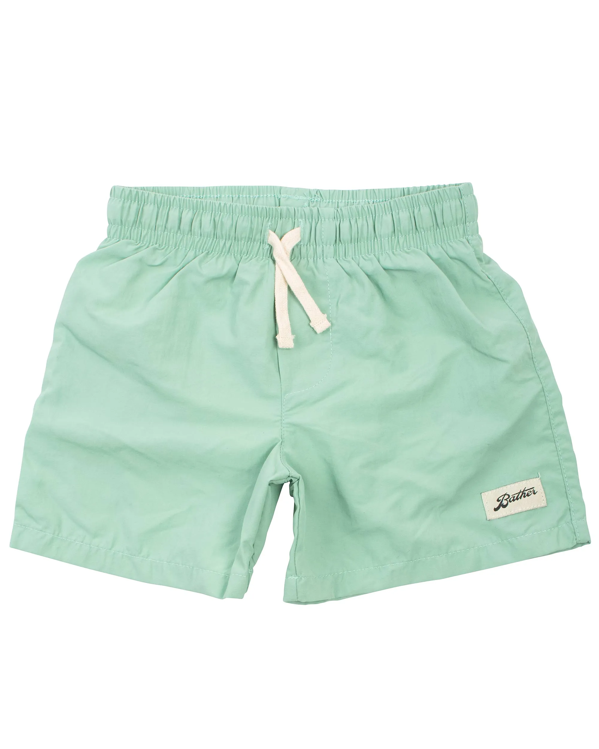 Apollonian Bather Kids' Solid Swim Trunk Seafoam