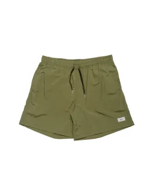 Anti-Dehydration Comfortable Headband Bather Solid Olive Swim Trunk