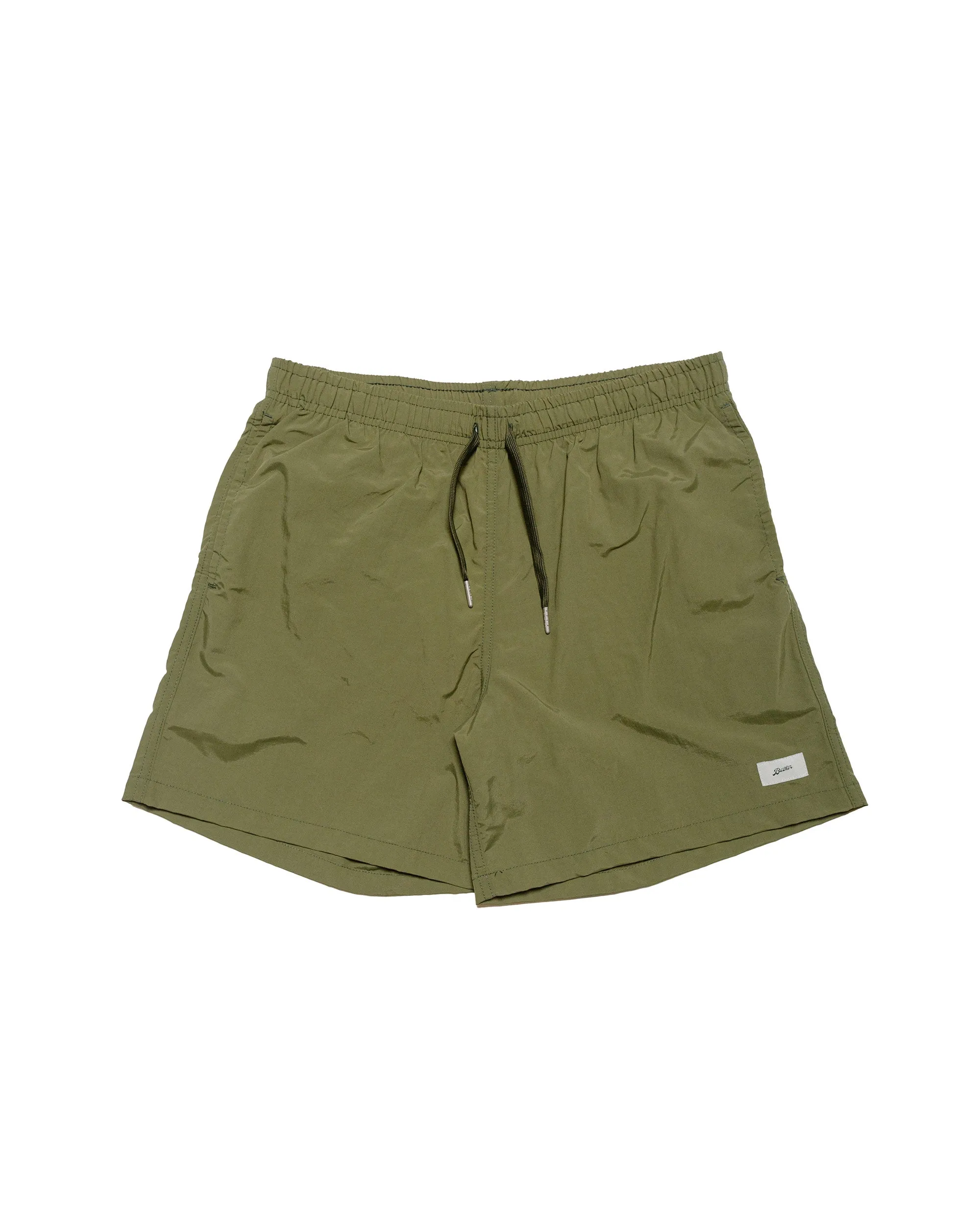 Anti-Dehydration Comfortable Headband Bather Solid Olive Swim Trunk