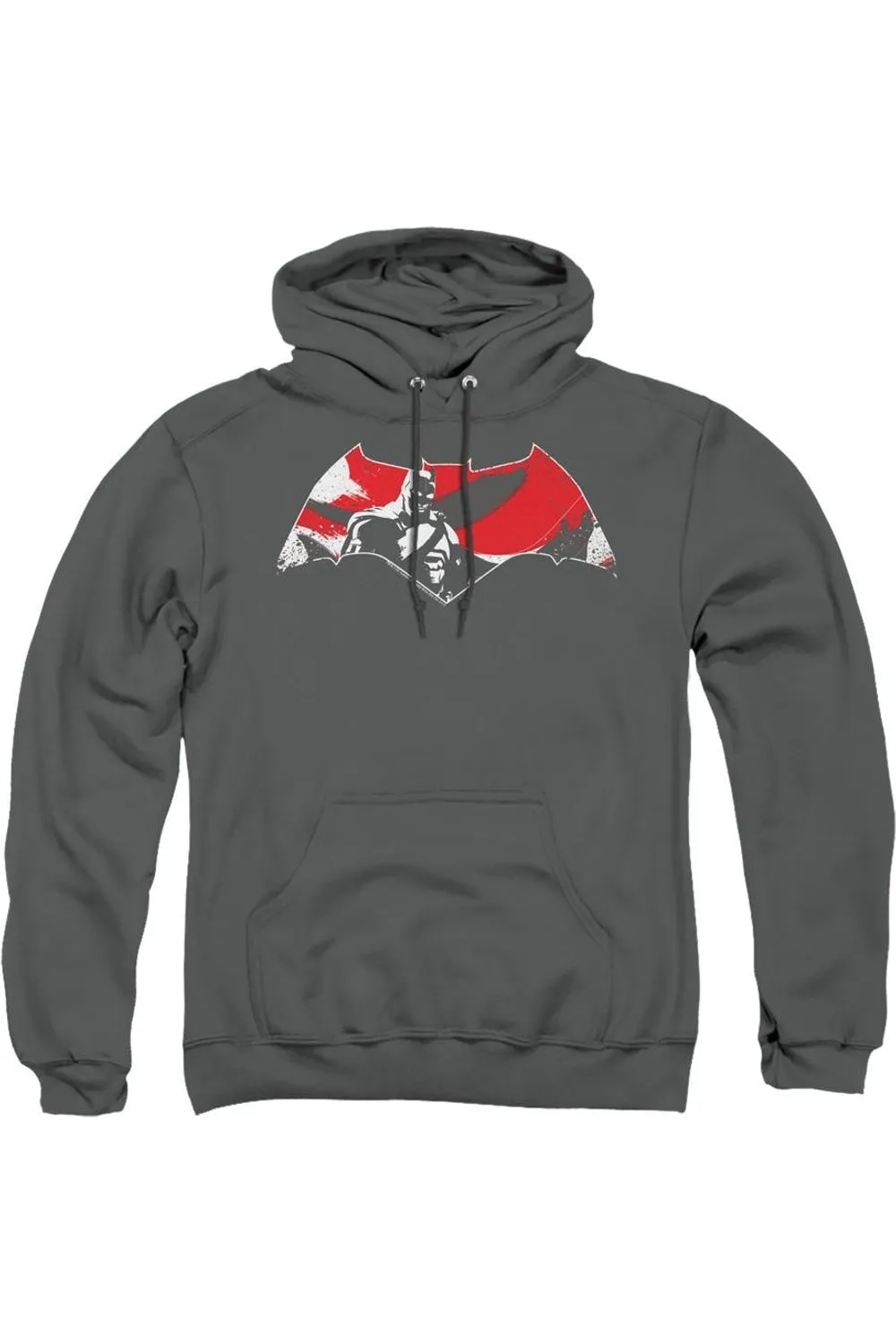 Pull-over à capuche pour adulte Batman V Superman avec logo éclaboussé d'armure