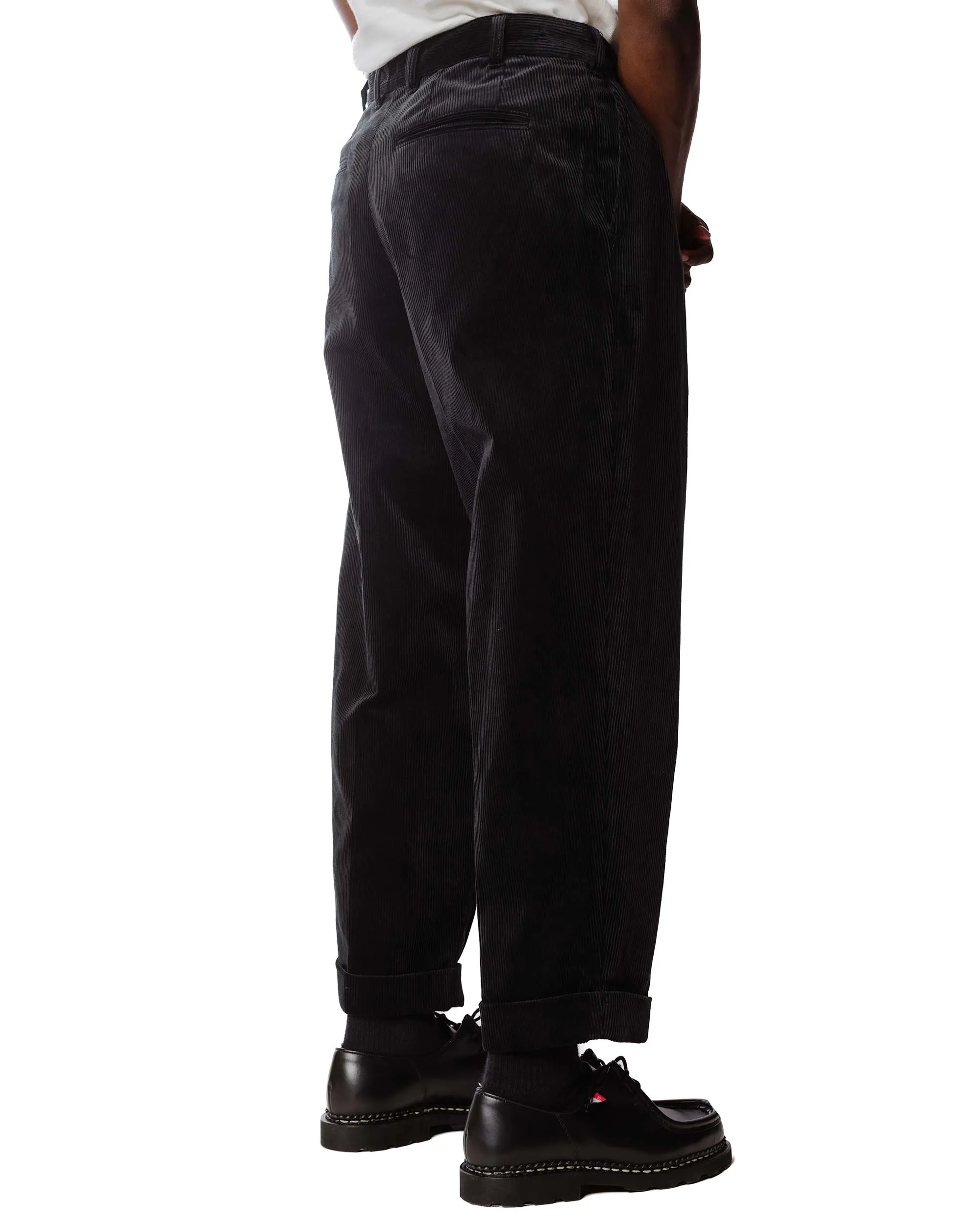 Beams Plus 2Pleats Corduroy Charcoal Grey Wool Lining