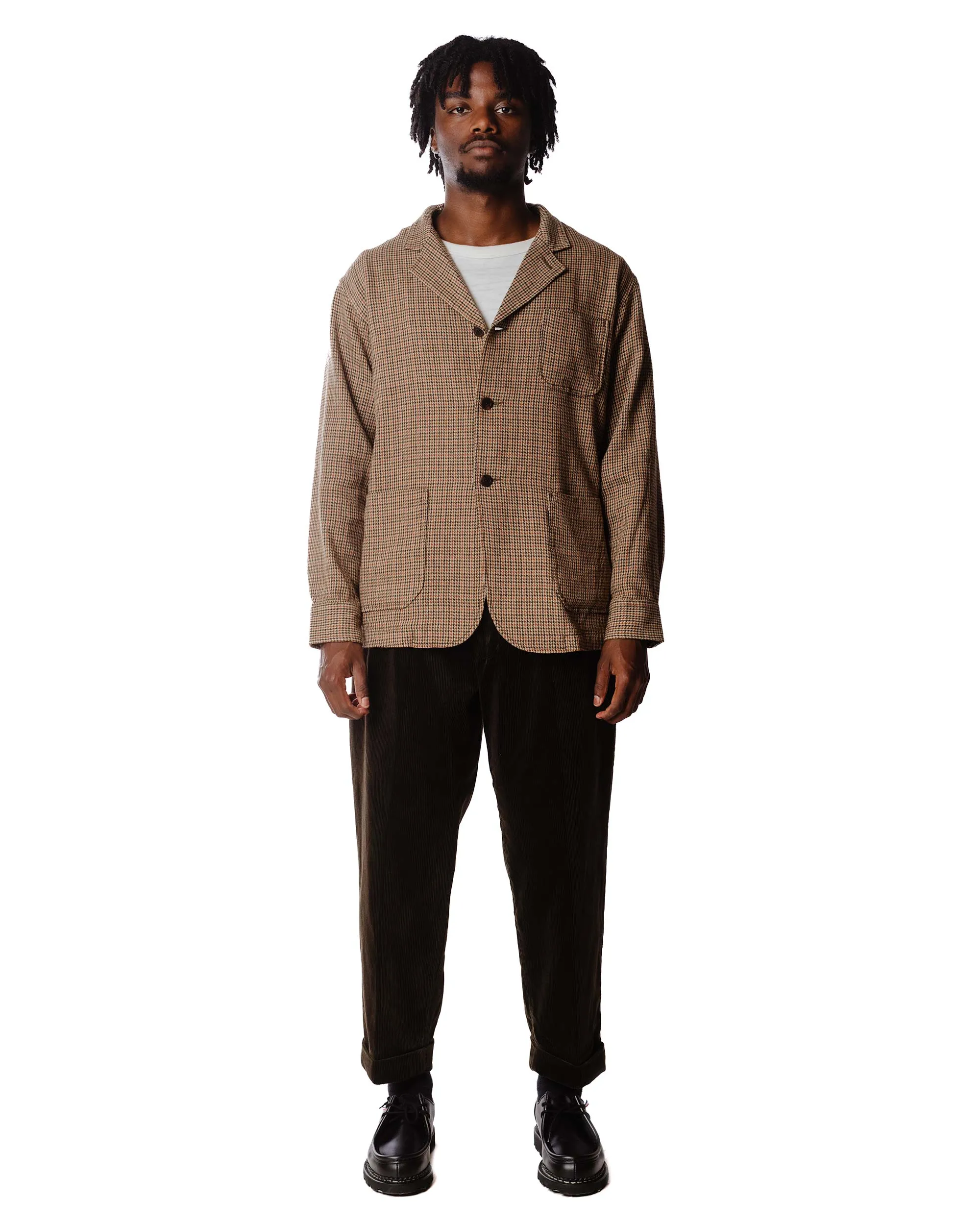 Beams Plus 2Pleats Corduroy Dark Brown Yak Wool