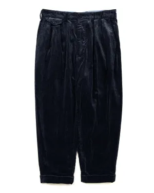 Beams Plus 2Pleats Corduroy Navy Non - Allergic