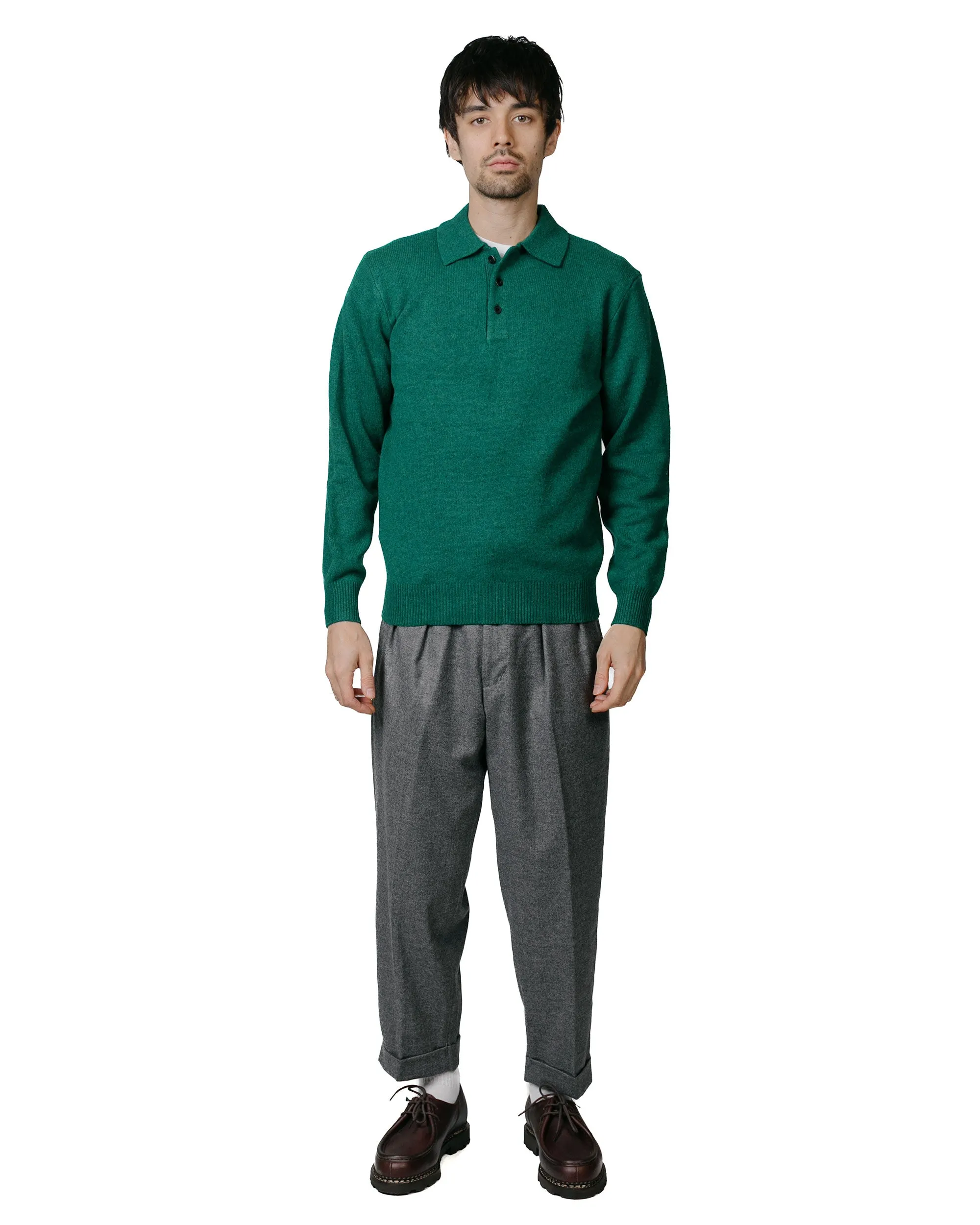 Beams Plus 2Pleats Flannel Grey Wide Cup