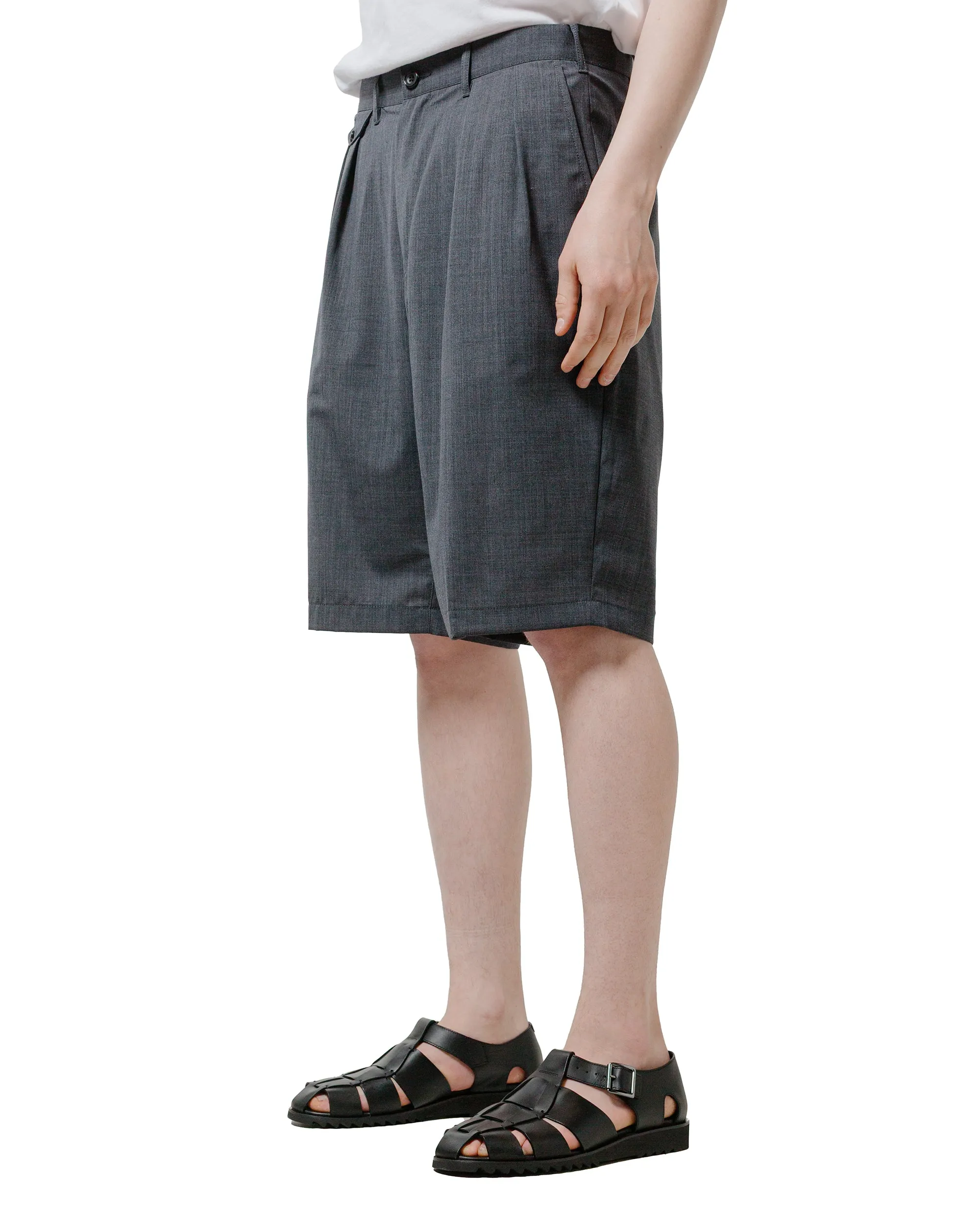 Seamless Integration Soft - Touch Fabric Beams Plus 2Pleats Shorts Wool Tropical Charcoal Grey
