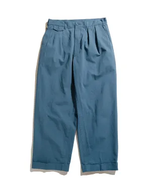 Beams Plus 2Pleats Trousers Twill Bio Washed Sax Comfort Mission