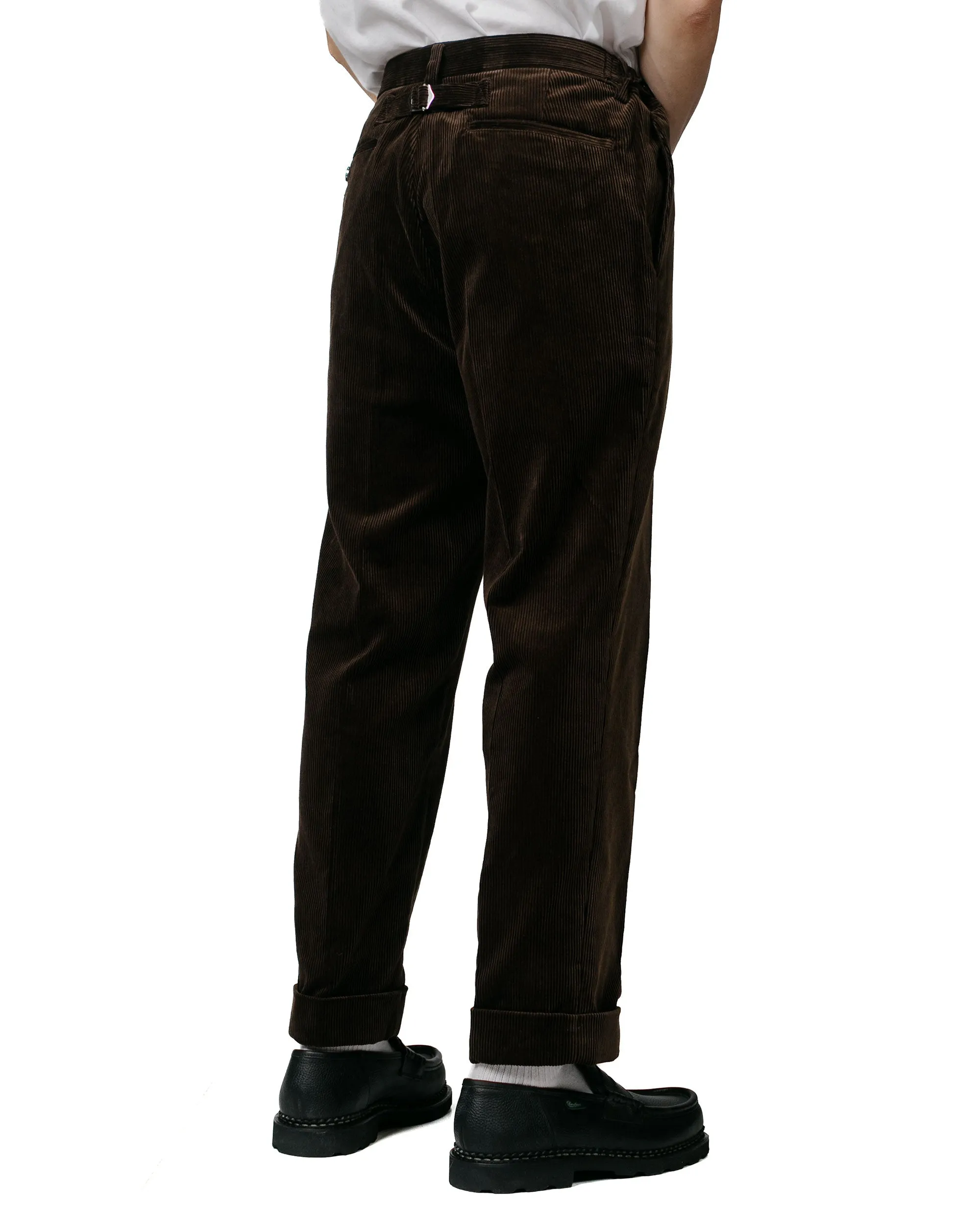 Beams Plus Ivy Trousers Ankle-Cut Corduroy Dark Brown Light Reflective Ahead