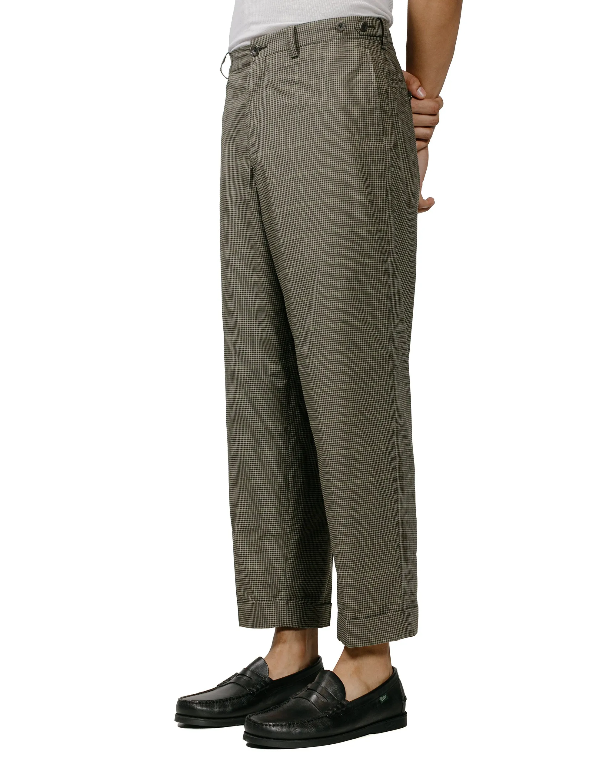 Beams Plus Ivy Trousers Wide Pe Plaid Olive Insulated Layer Supportive Mouth