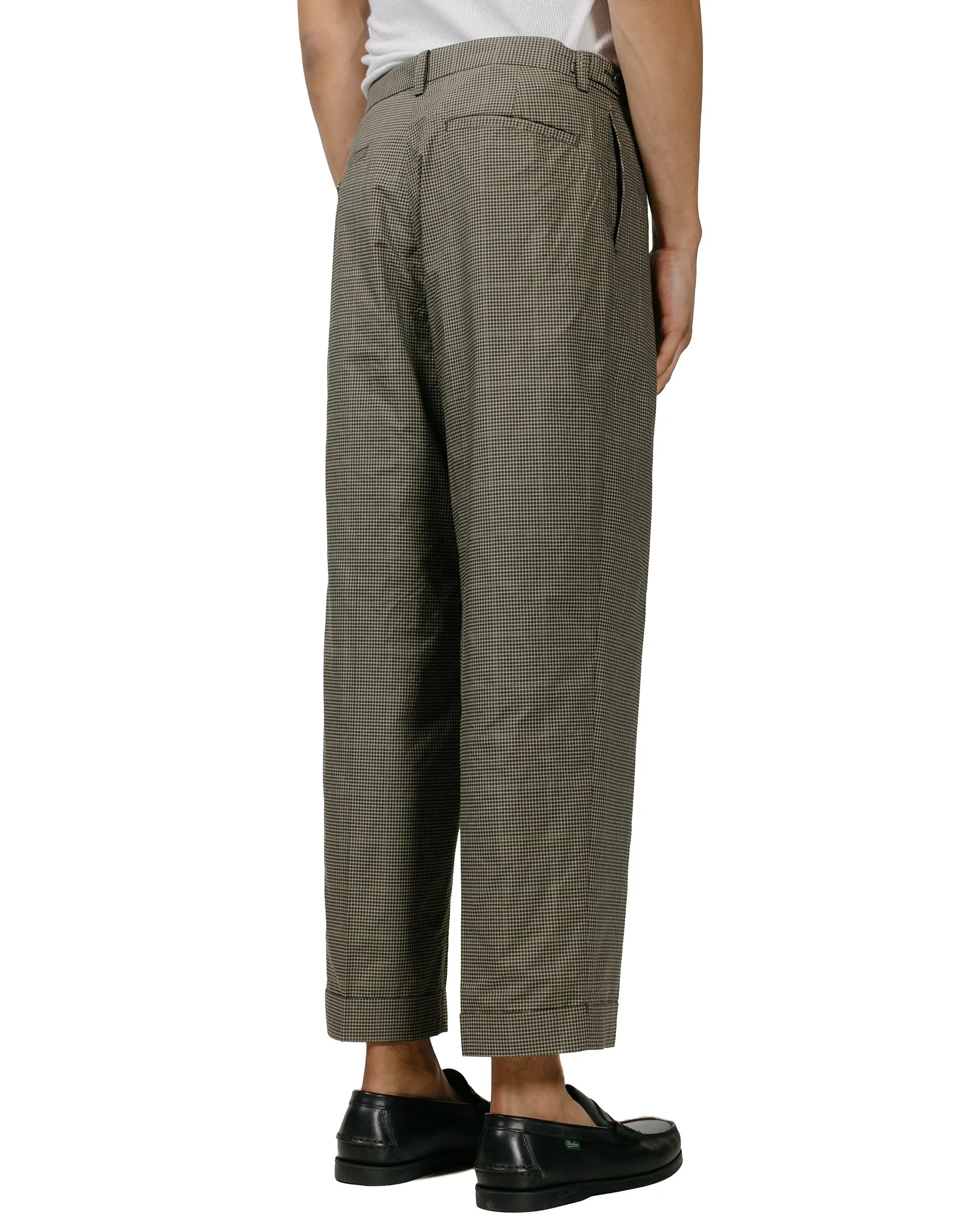 Form-Fitting Feature Beams Plus Ivy Trousers Wide Pe Plaid Olive