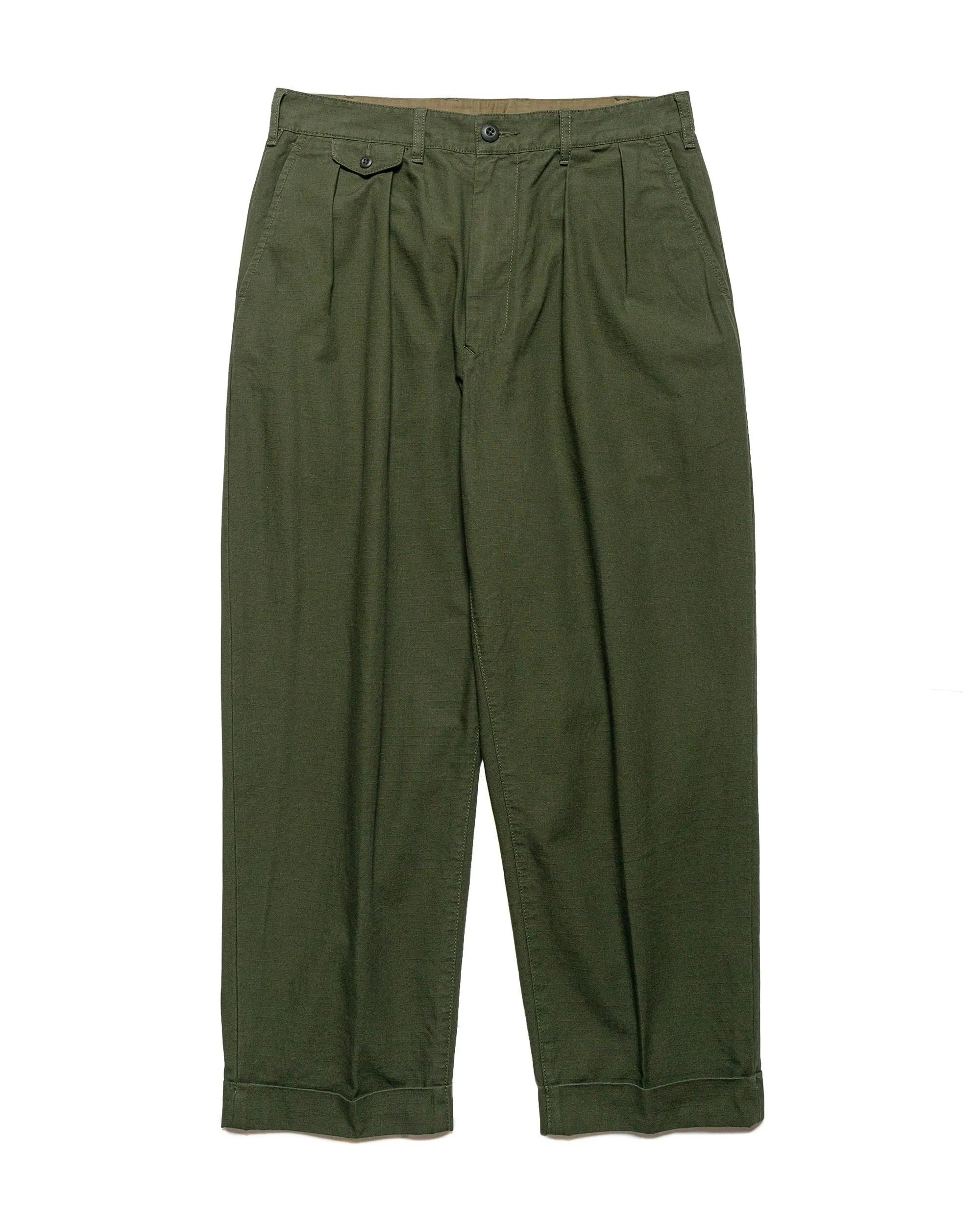 In - Season Style Beams Plus Lost & Found 2Pleats Cotton Ripstop Olive