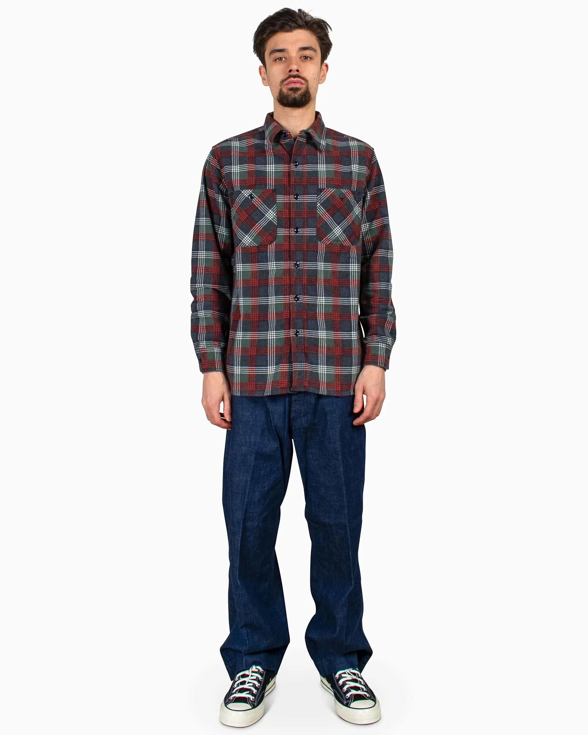 Comfortable Track Wear Beams Plus Mil Trousers Denim Indigo