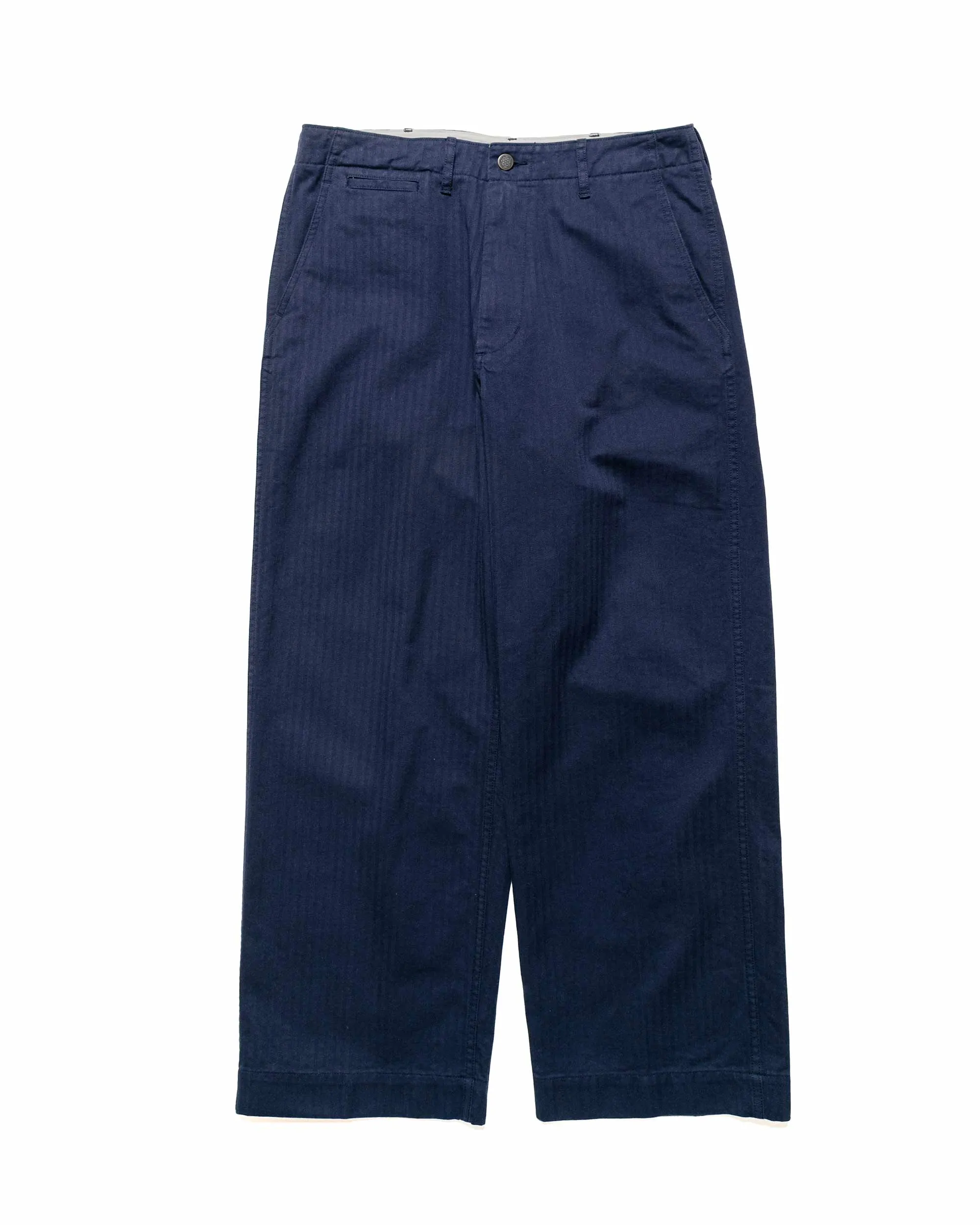 Hybrid Lining Beams Plus Mil Trousers Herringbone Navy