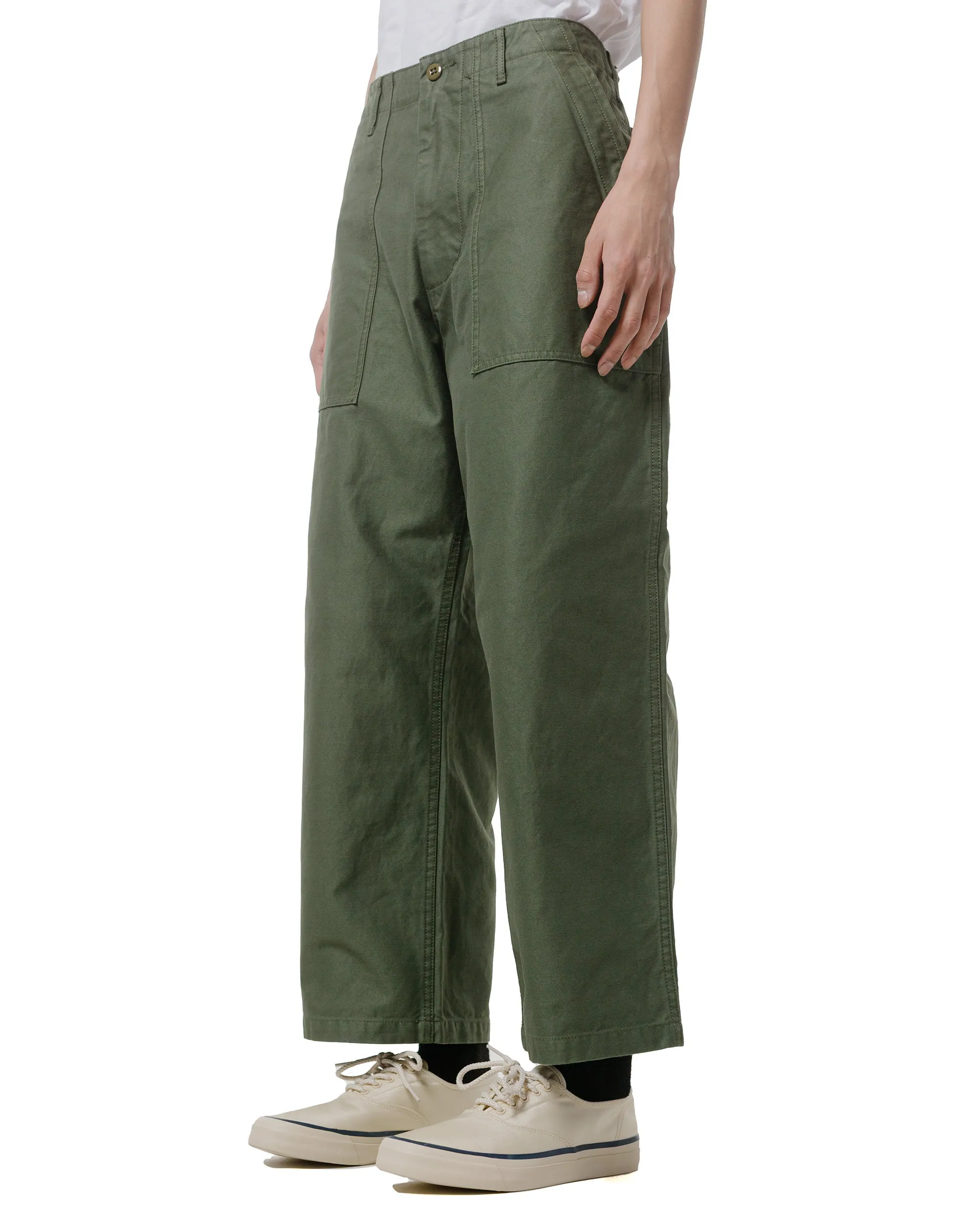 Beams Plus Mil Utility Trousers Olive Cutout Design Waist