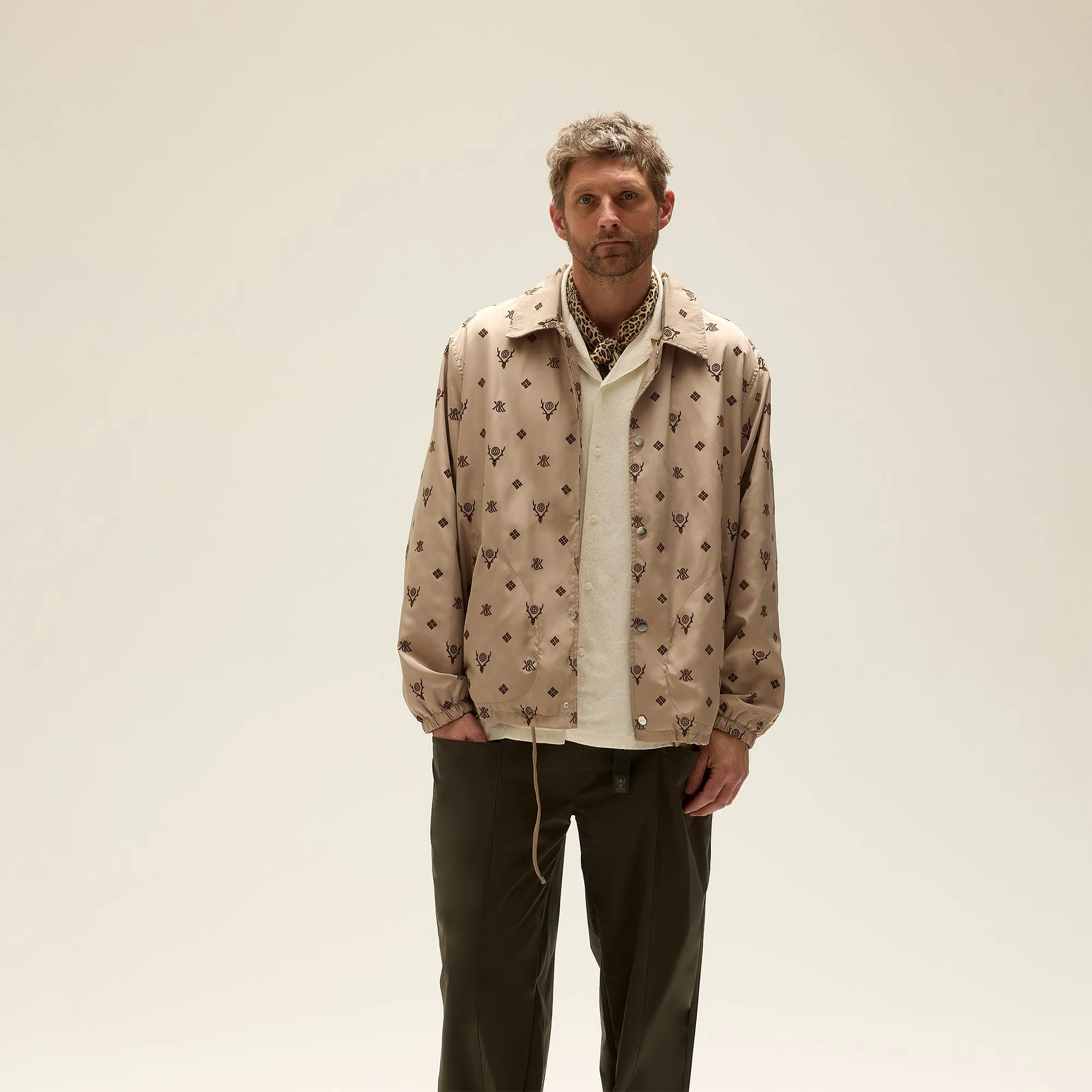 Light Polypropylene Kith & South2 West8 For Columbia Flocked Monogram Coaches Jacket - Hue