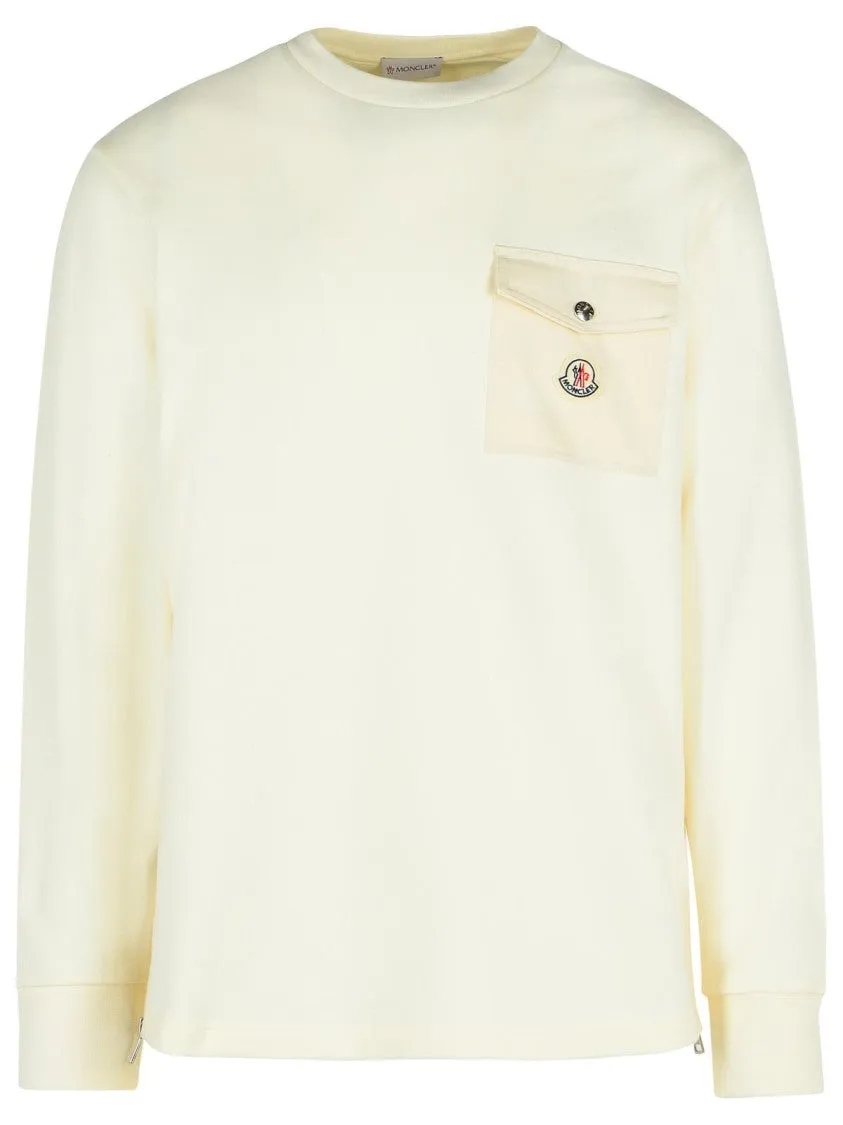 Sweat-shirt en coton beige