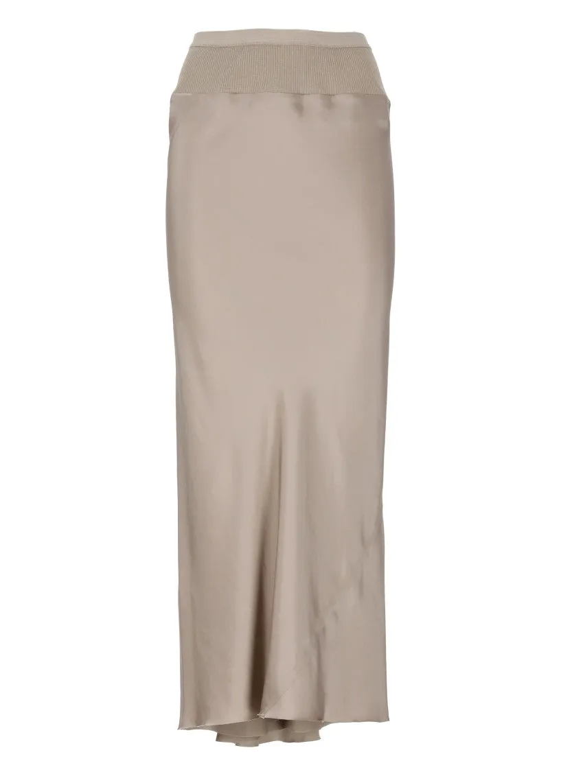 Jupe en mélange viscose beige