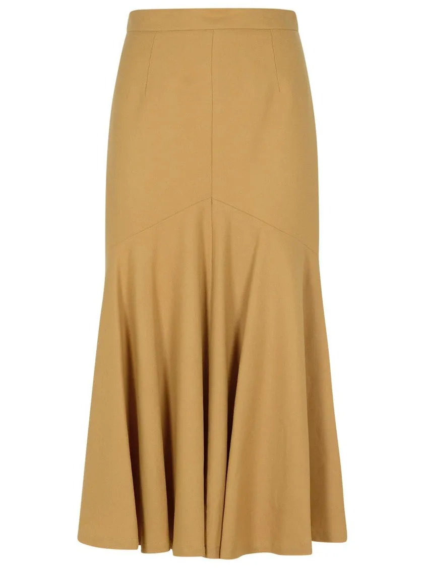 Jupe en laine mélangée beige