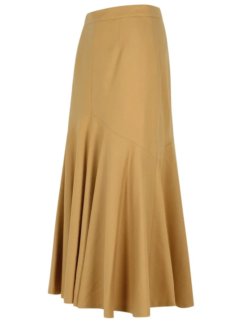 Jupe en laine mélangée beige
