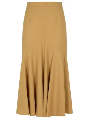Jupe en laine mélangée beige