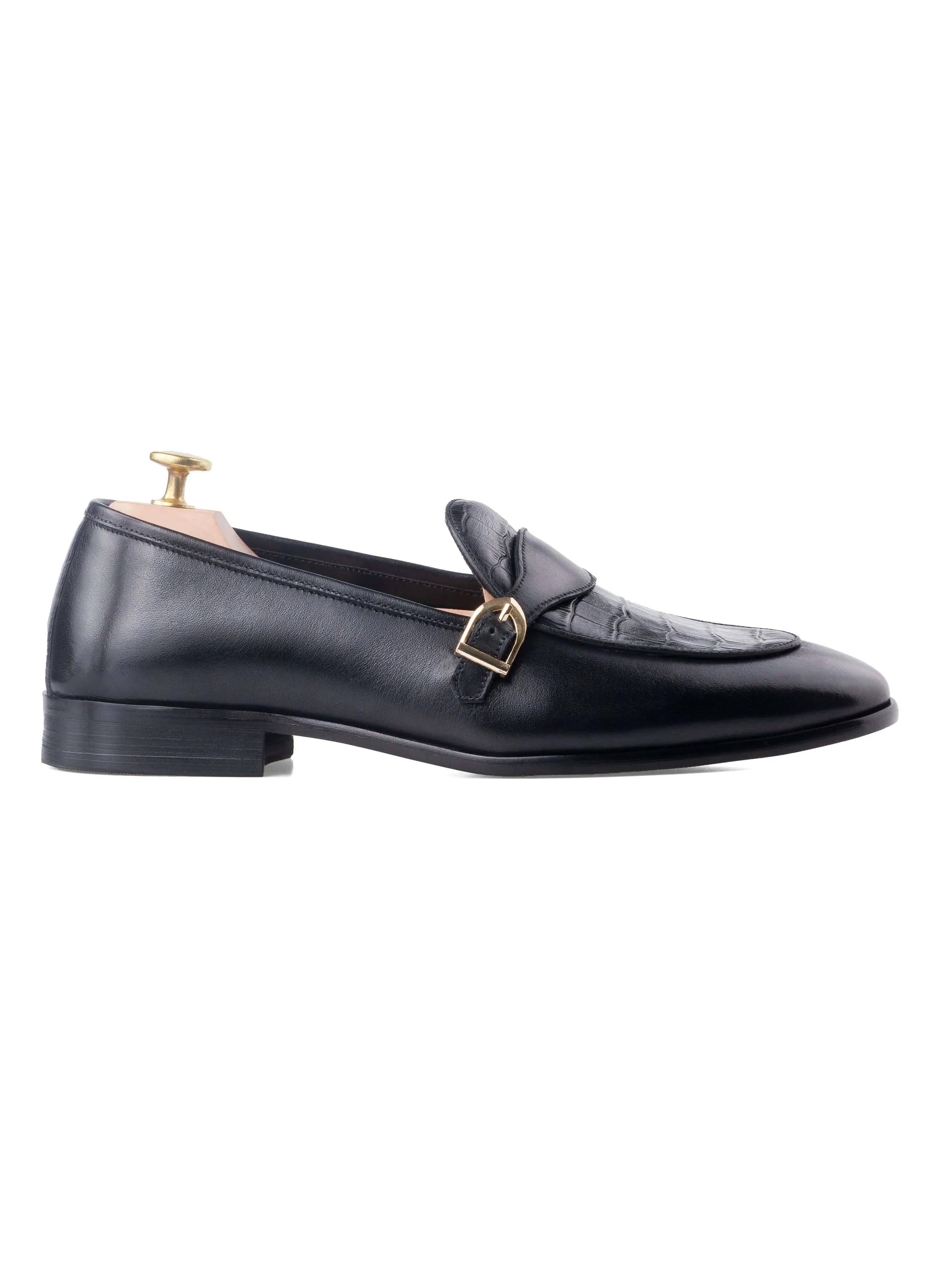 Belgian Croco Single Strap - Solid Black Limited Time Offer Walk Tall