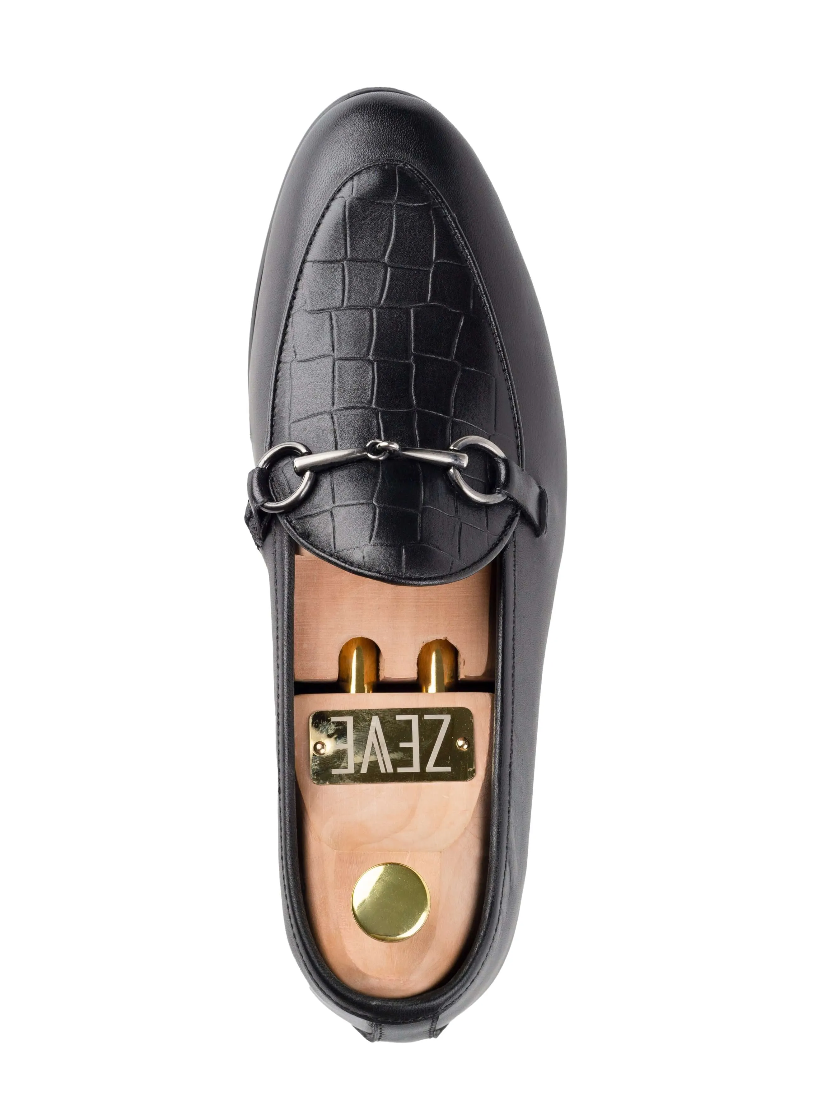 Belgian Loafer Horsebit Buckle - Solid Black & Croco (Silver Buckle) Unleash Your Power Built for the Bold