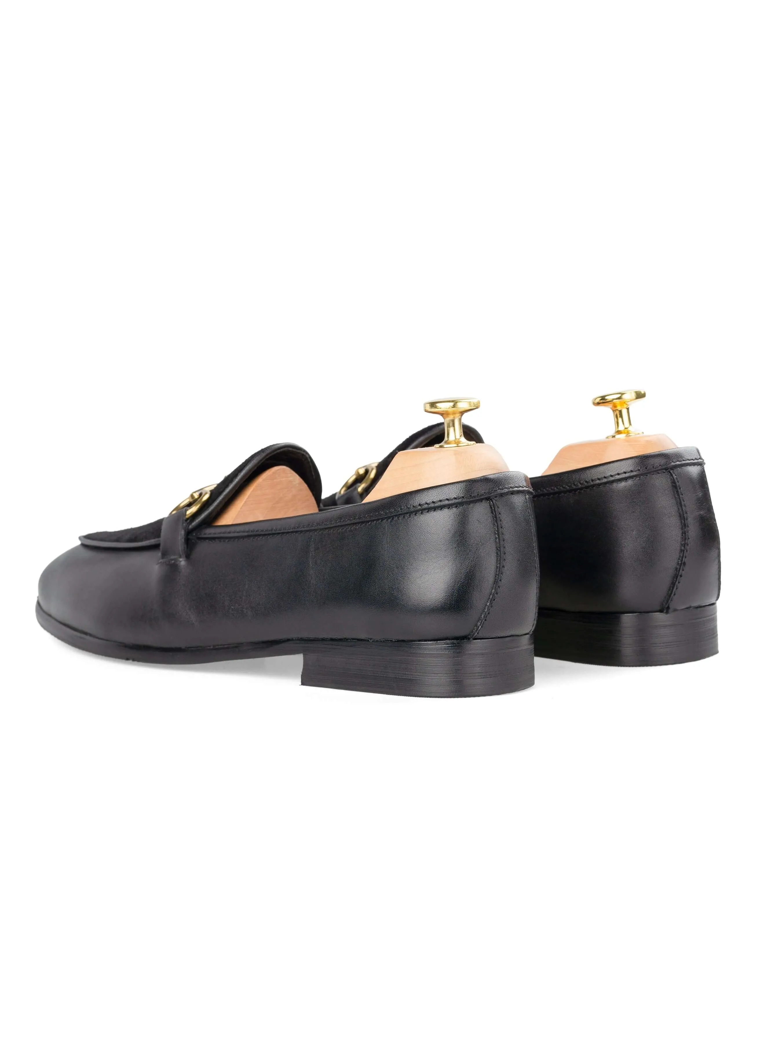Belgian Loafer Horsebit Buckle - Solid Black & Suede (Gold Buckle) Built to Perform Big Savings