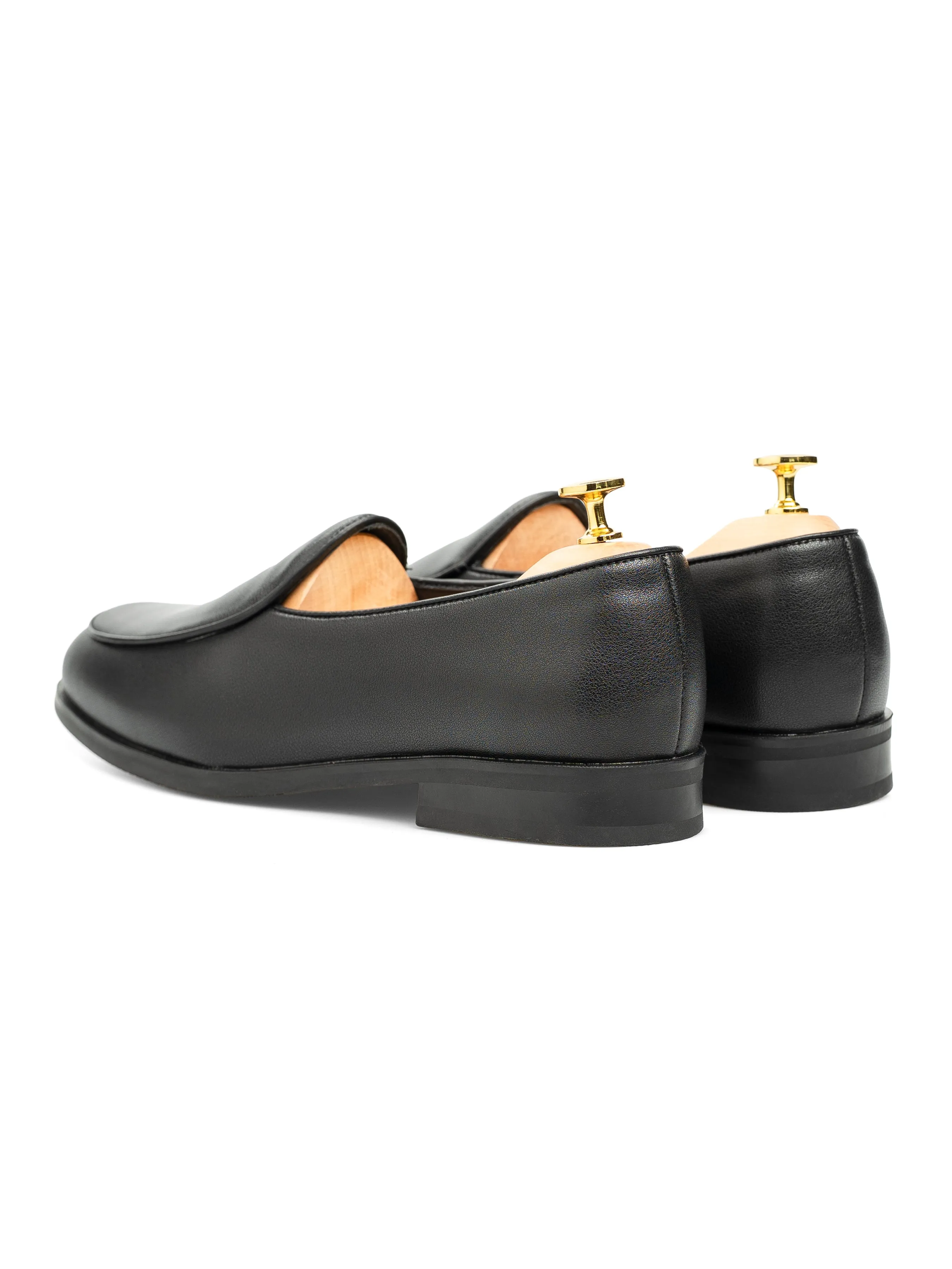 Hit Your Next Level Belgian Loafer - Solid Black Leather
