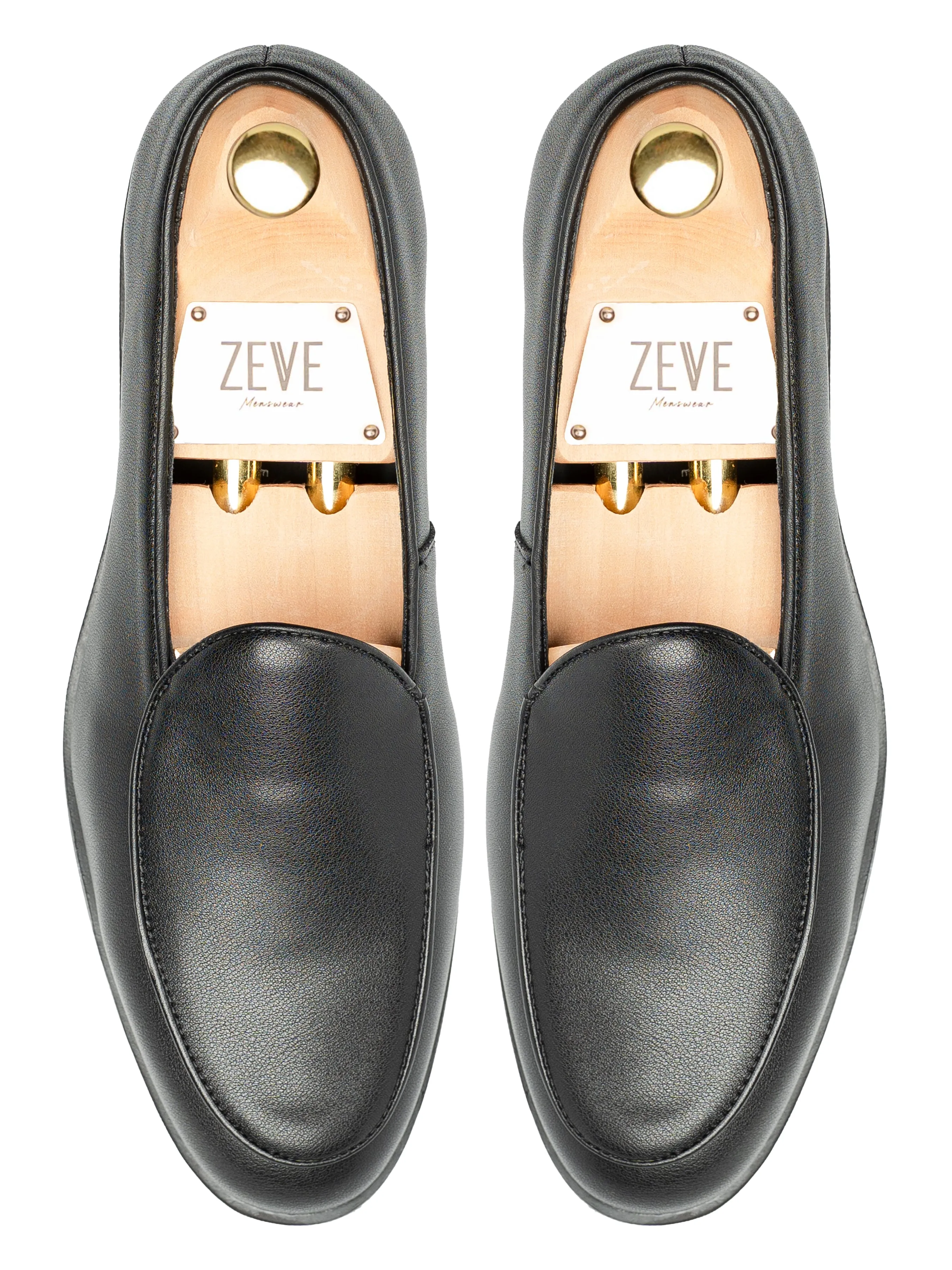 Bowknot Belgian Loafer - Solid Black Leather
