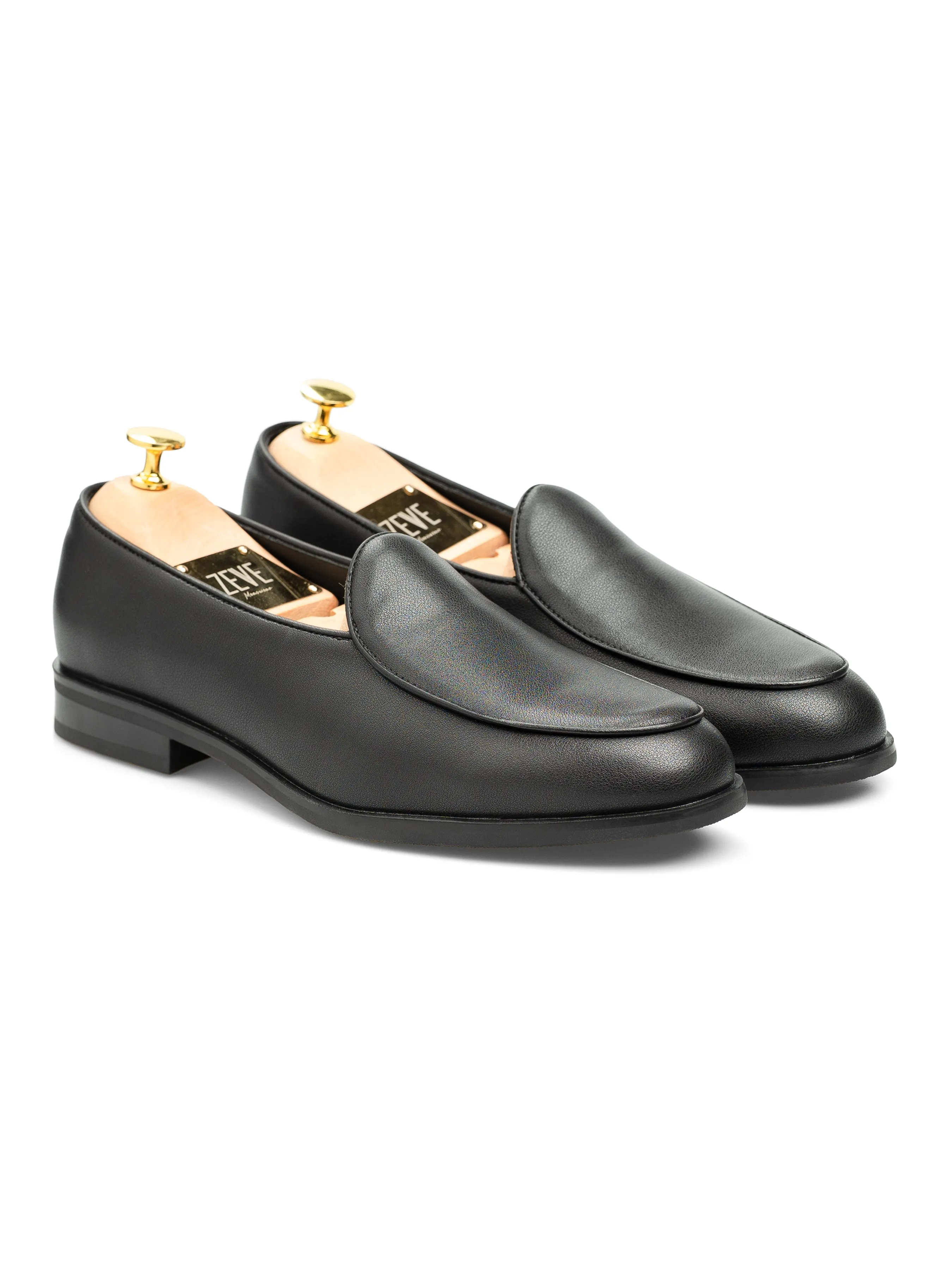 Lightweight Structure Specification Belgian Loafer - Solid Black Leather