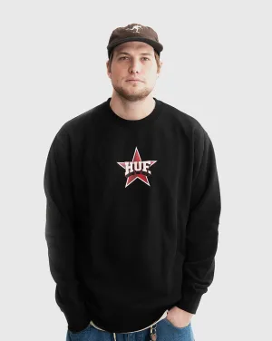 Multi Style Tuck - Out Style Huf All Star Crewneck - Black