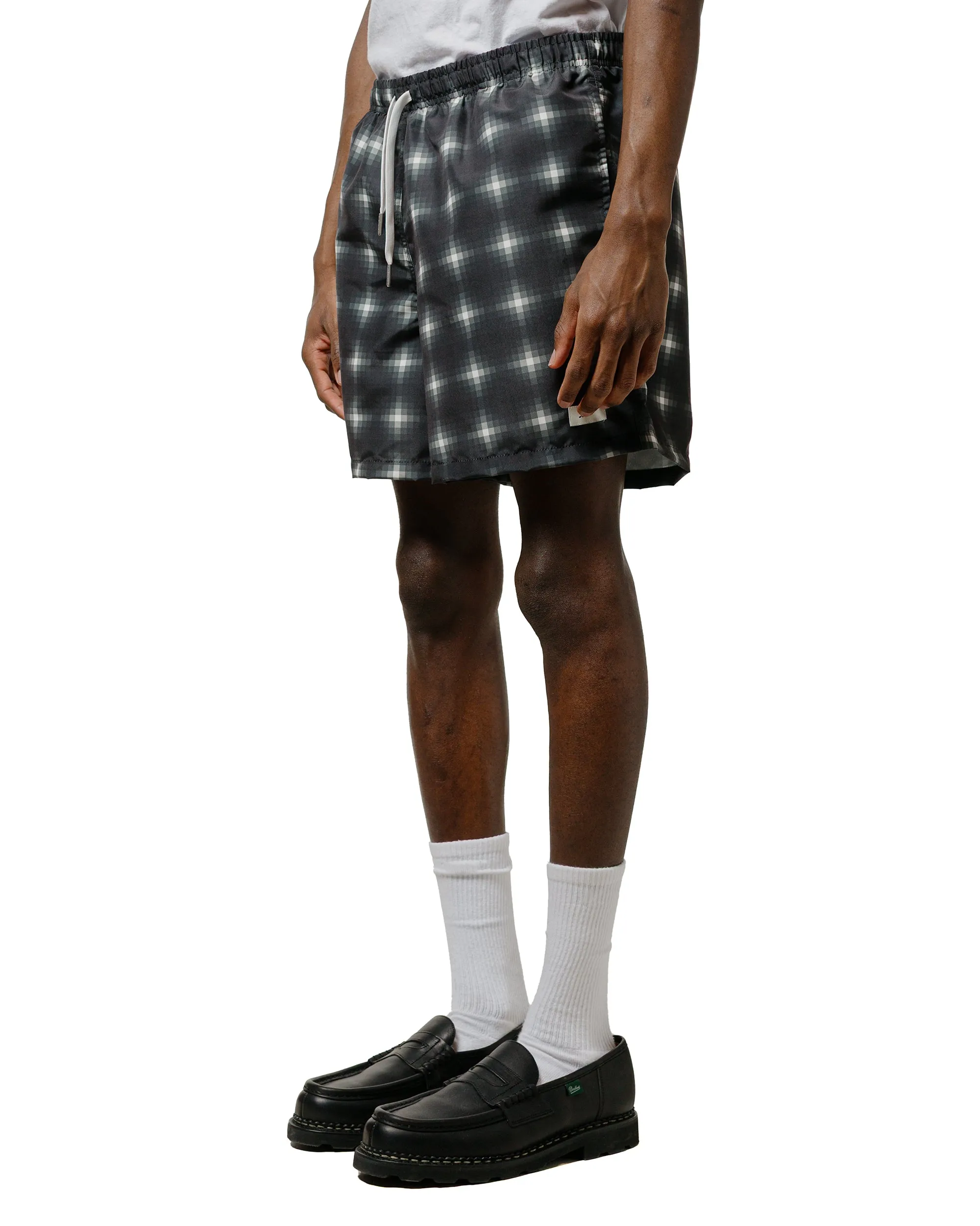 Bather Onyx Digi Plaid Swim Trunk Water Resistant Feature Compression Garment