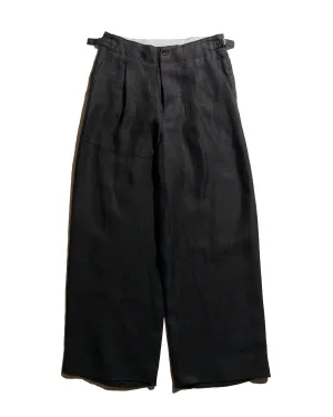 Marka Danish Army Trousers Linen Herringbone Black Bound Comfortable Rompers