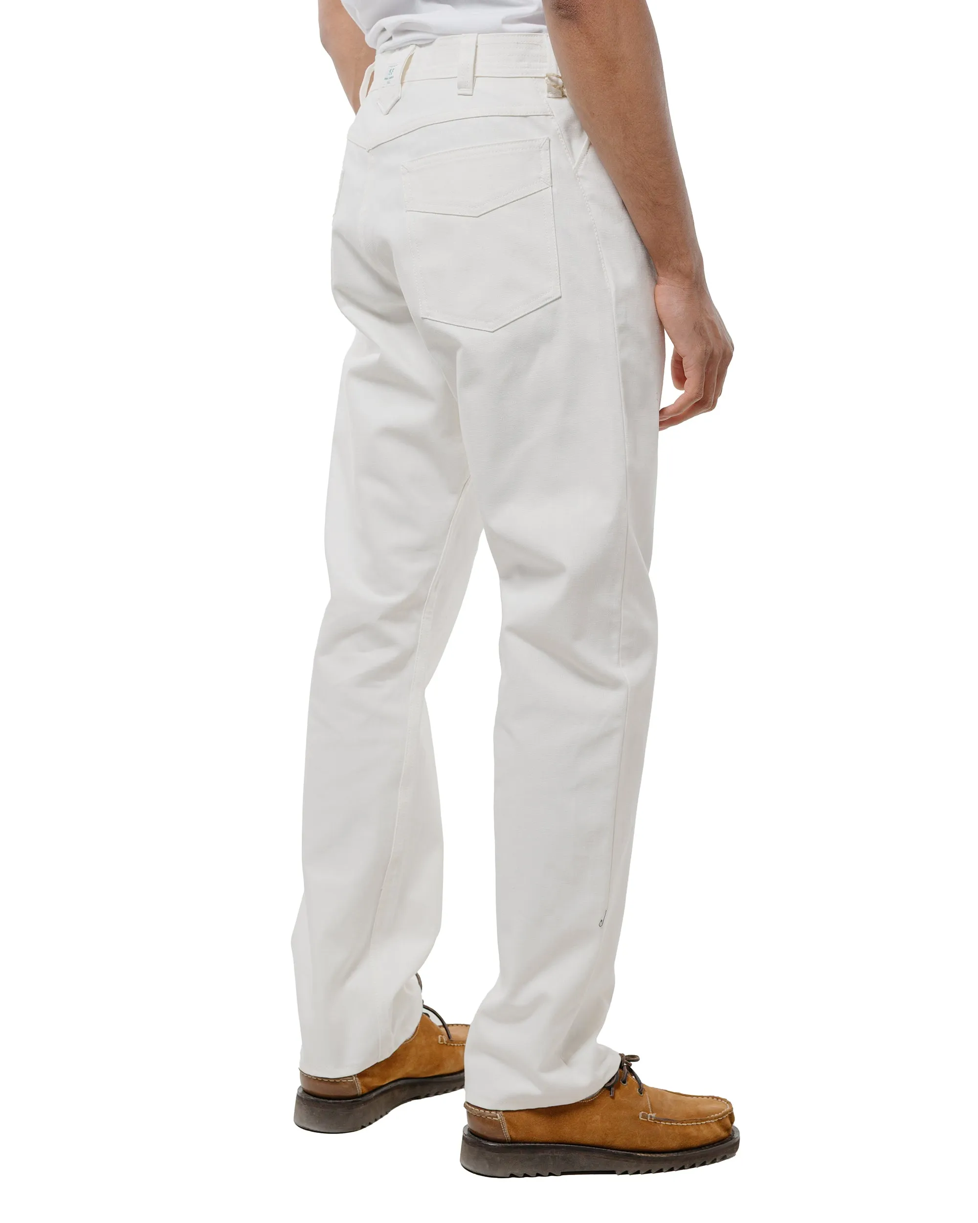 Comfortable Waistband Fabric Sassafras Weeds Digger Pants Selvedge Duck Off White
