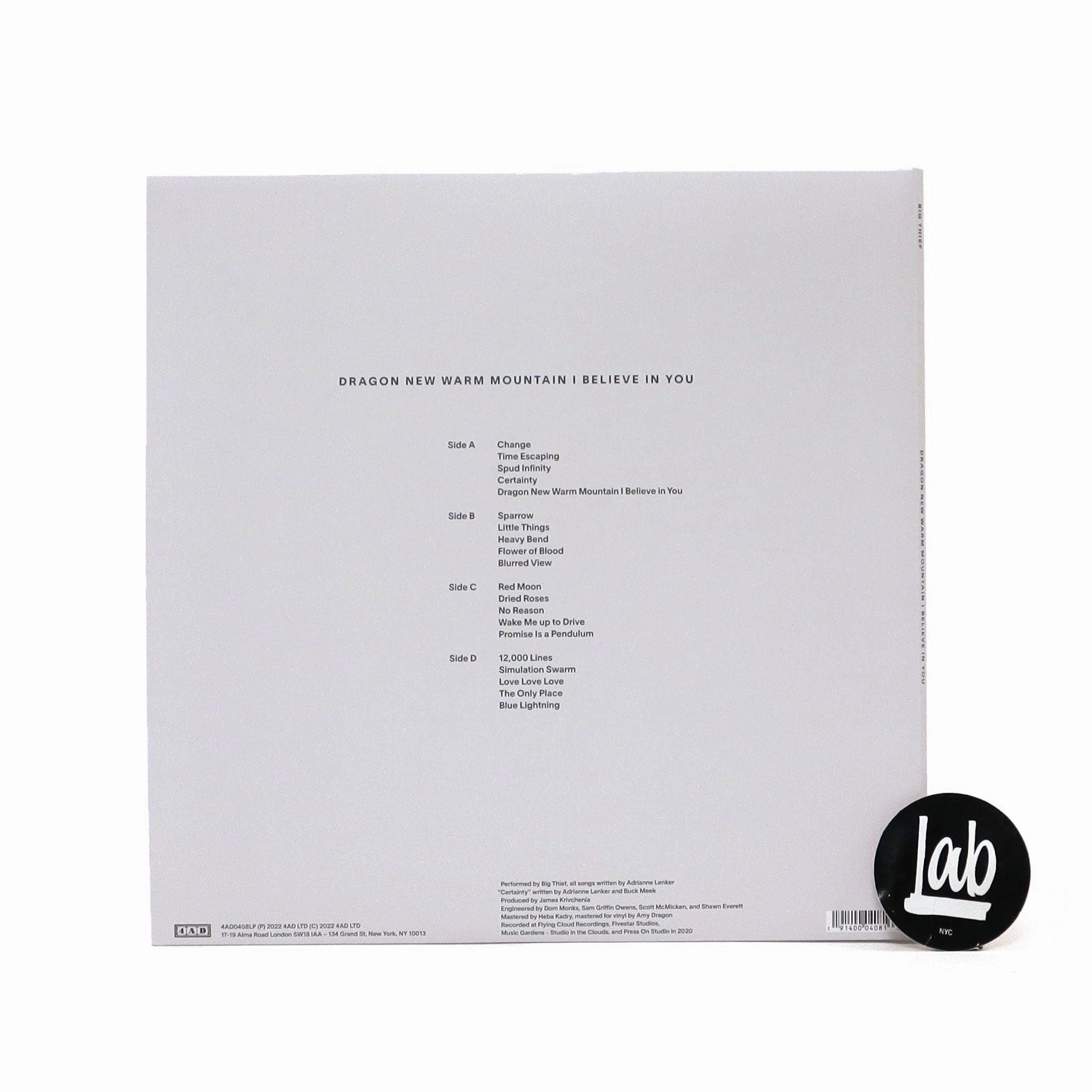 Big Thief: Dragon New Warm Mountain I Believe In You Vinyl 2LP