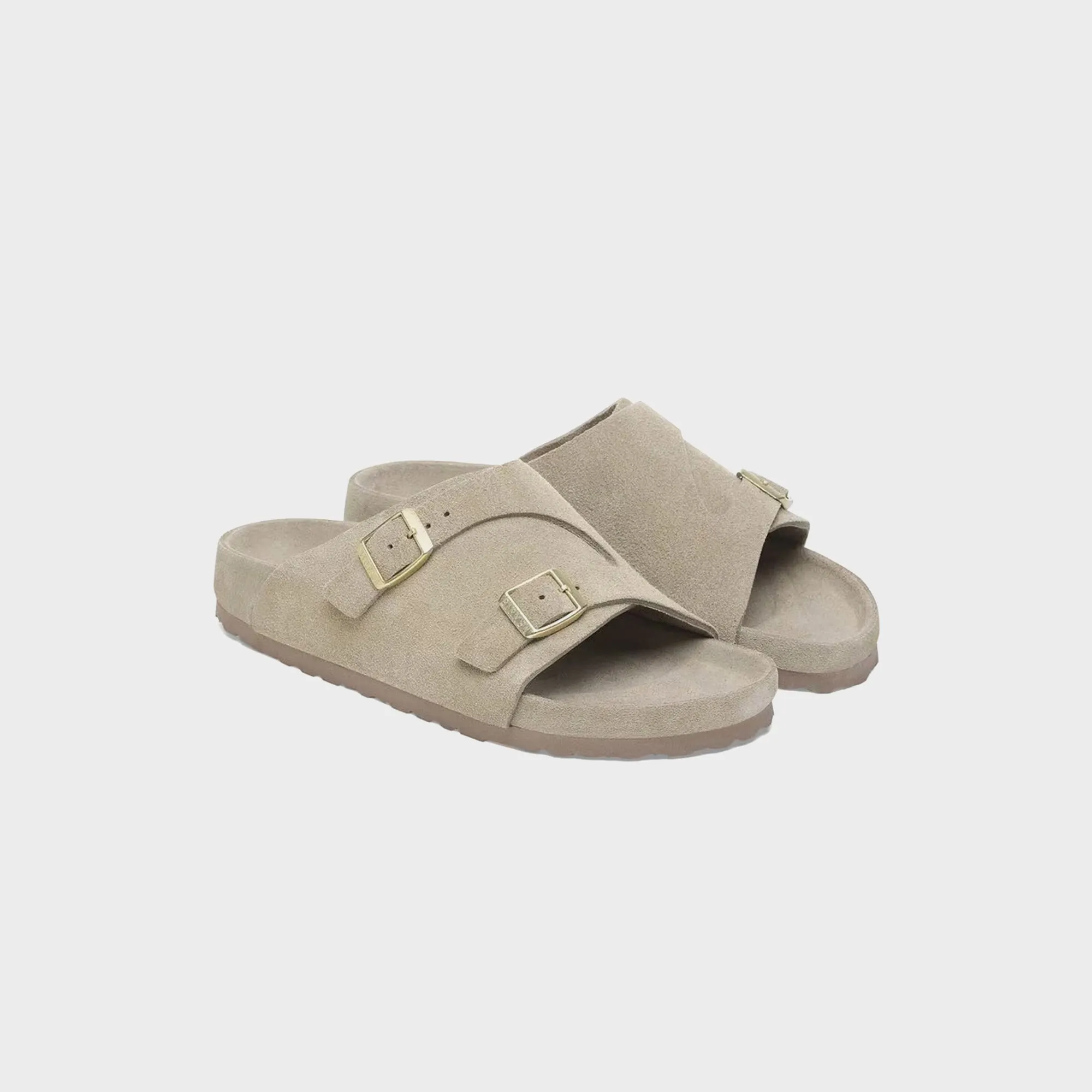 Shock Absorbing Quality Flexible Upper Material Design Birkenstock Zurich Exq Suede - Taupe