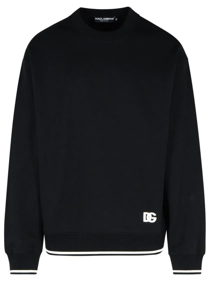 Sweat-shirt en coton noir
