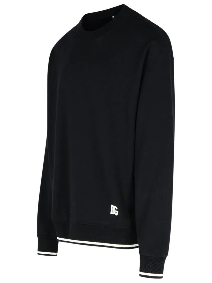 Sweat-shirt en coton noir