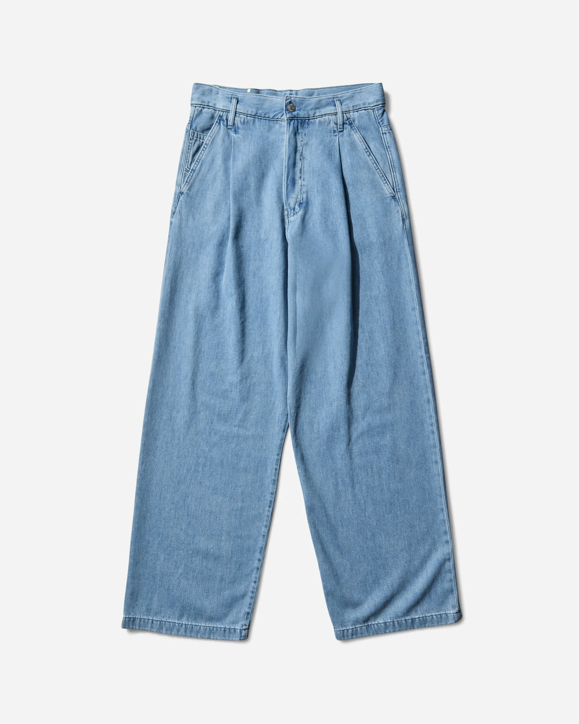 Men'S Pleated Jeans Light Blue Outer Layer