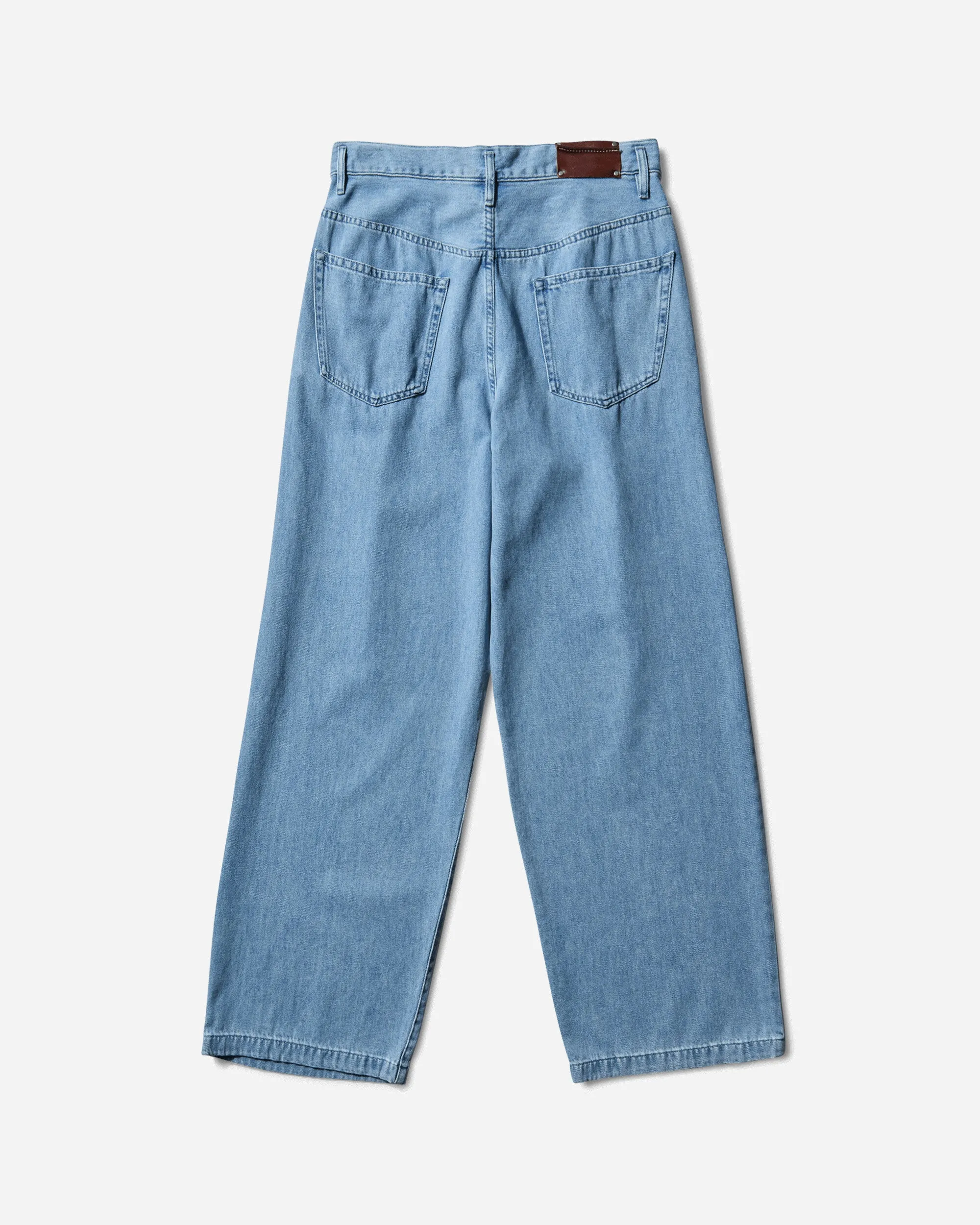Comfortable Lightweight Men'S Pleated Jeans Light Blue