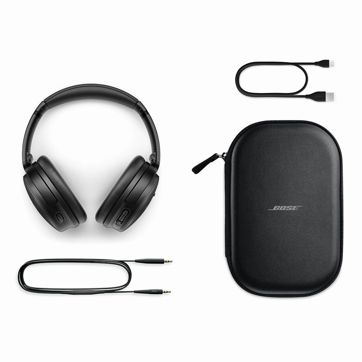 Bose QuietComfort Headphones with Active Noise Cancellation with QuietComfort Ultra Wireless Noise Cancelling Earbuds (Black)