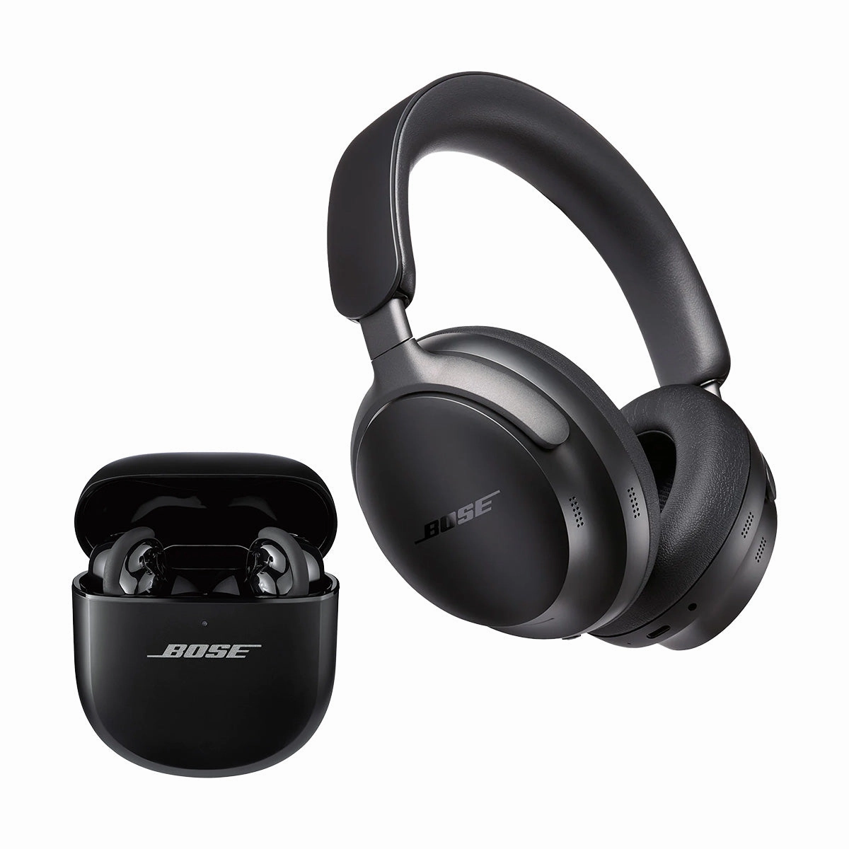 Bose QuietComfort Ultra Wireless Noise Cancelling Headphones with QuietComfort Ultra Wireless Noise Cancelling Earbuds (Black) hi-fi unbalanced input,hi-fi signal purity,hi-fi acoustic panel