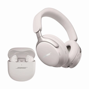 Bose QuietComfort Ultra Wireless Noise Cancelling Headphones with QuietComfort Ultra Wireless Noise Cancelling Earbuds (White) hi-fi unbalanced input,hi-fi signal purity,hi-fi acoustic panel