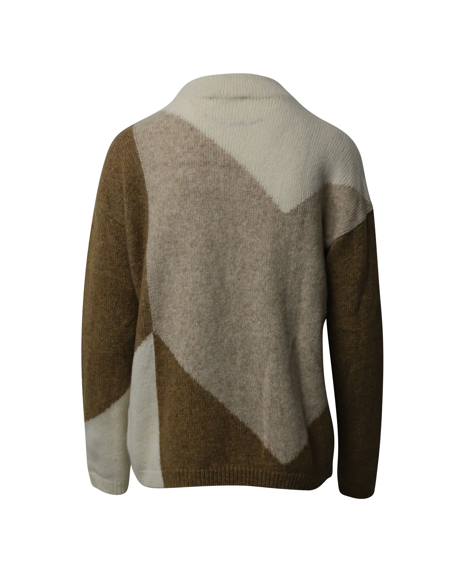 Pull col montant à motif géométrique multicolore en polyamide