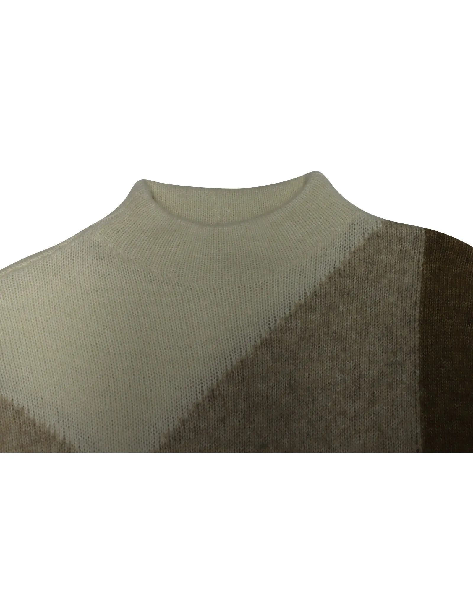 Pull col montant à motif géométrique multicolore en polyamide
