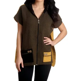 Poncho à capuche Boucle en Armycombo